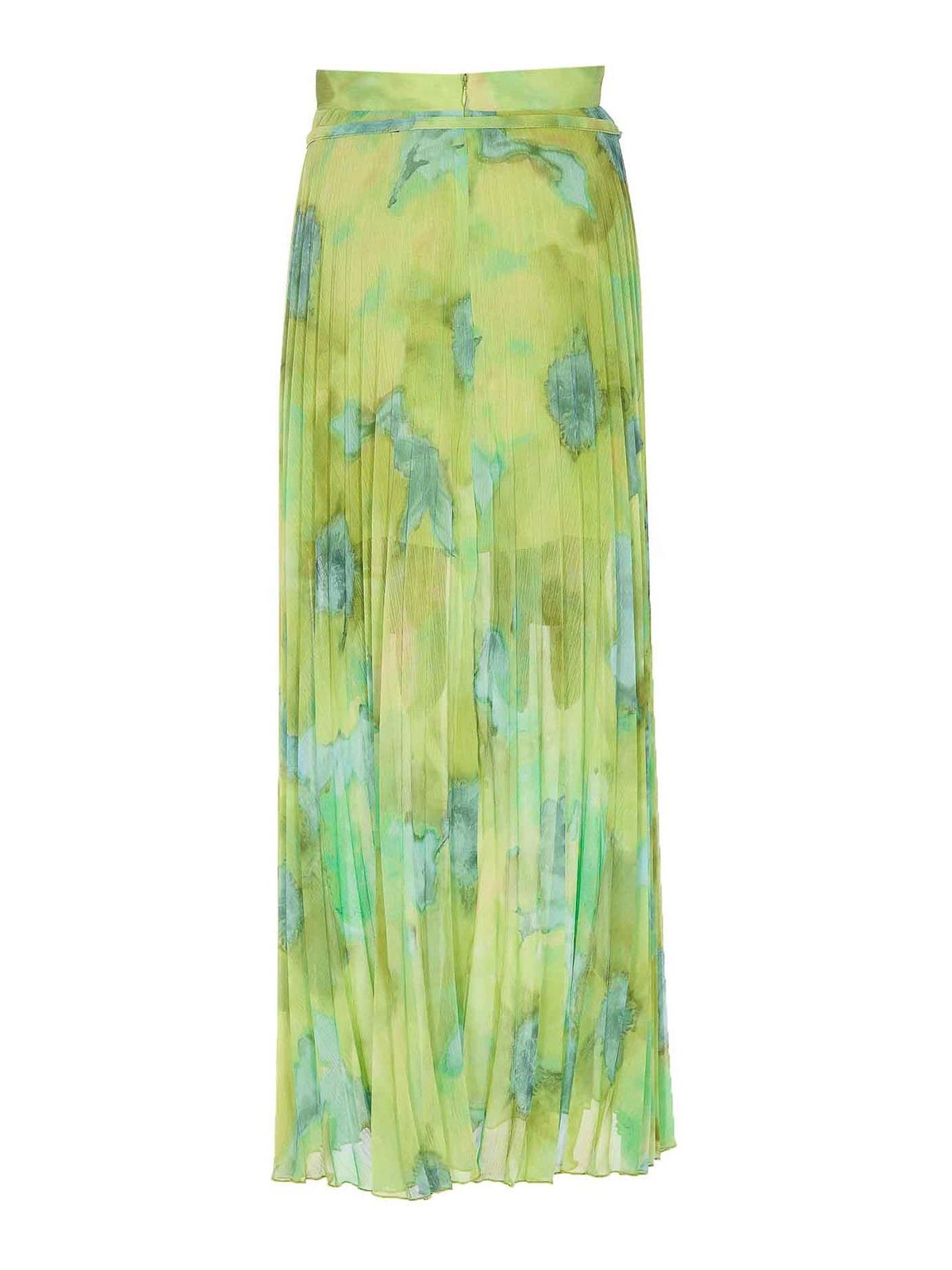 Shop Liu •jo Pleated Skirt In Green