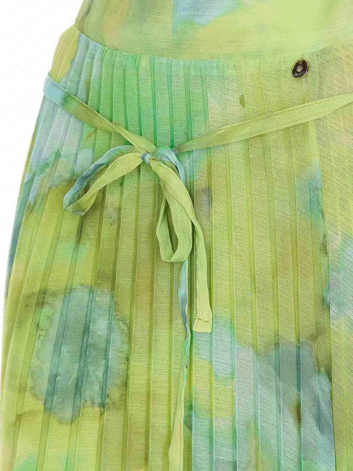 Shop Liu •jo Pleated Skirt In Green
