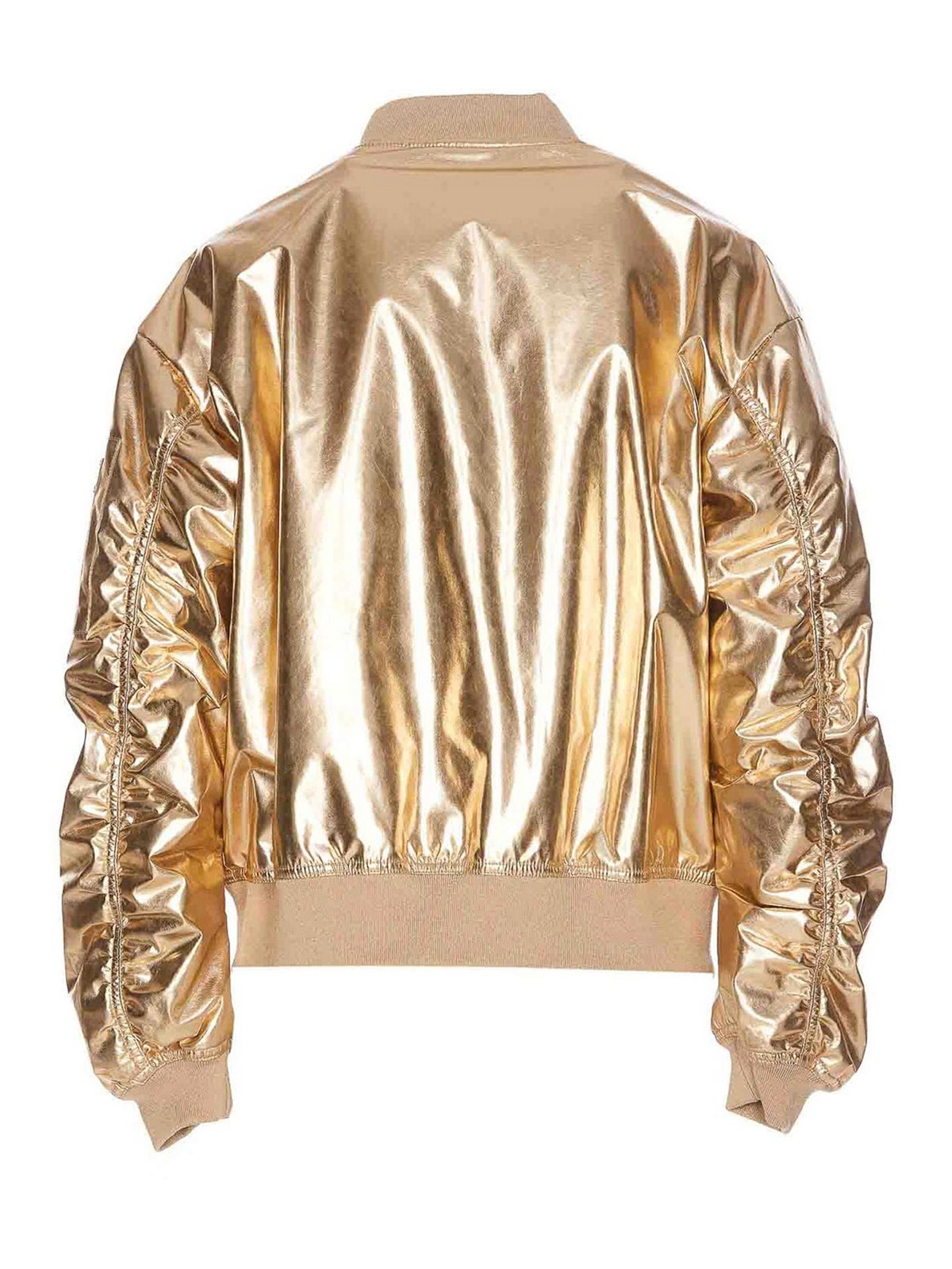 Shop Patrizia Pepe Padded Over Bomber In Gold