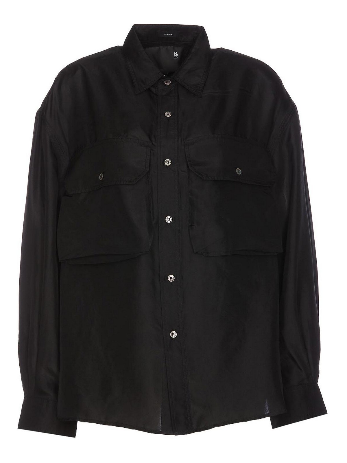 R13 Oversize Pocket Shirt In Black
