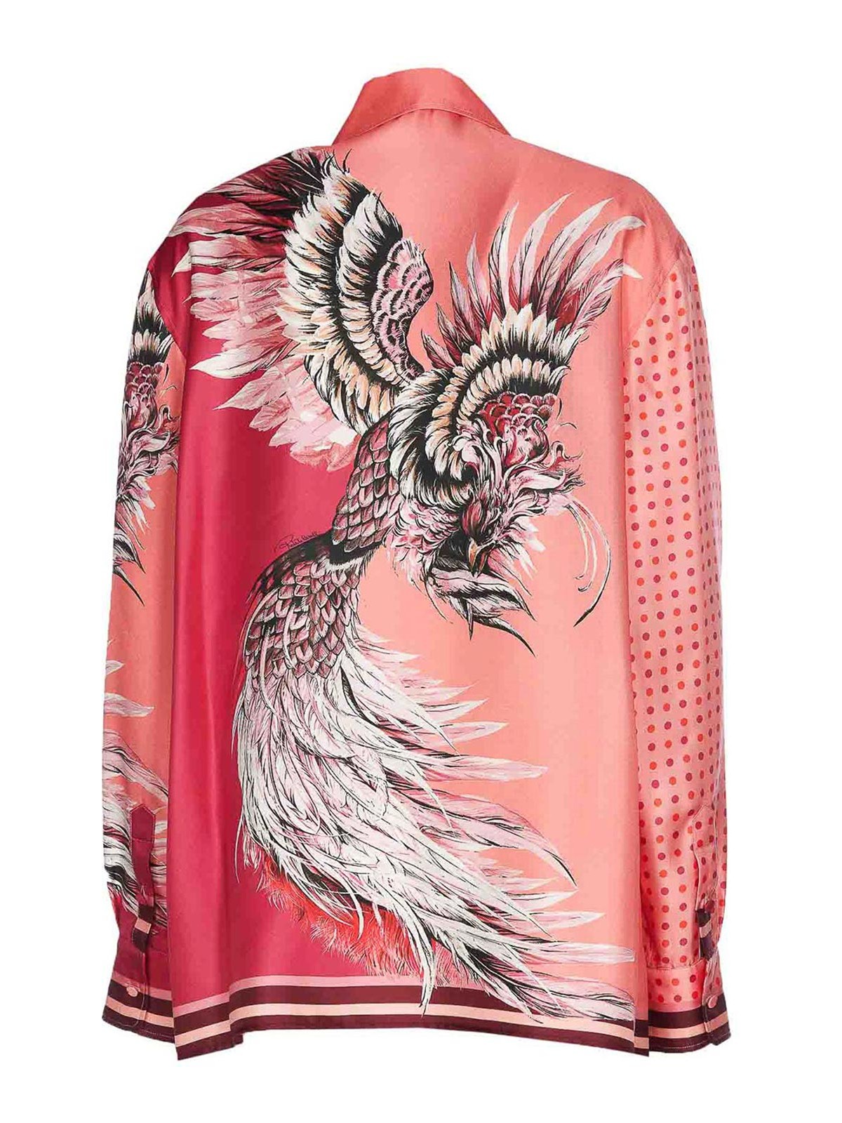 Shop Roberto Cavalli Peonia Bird Patchwork Shirt In Multicolour