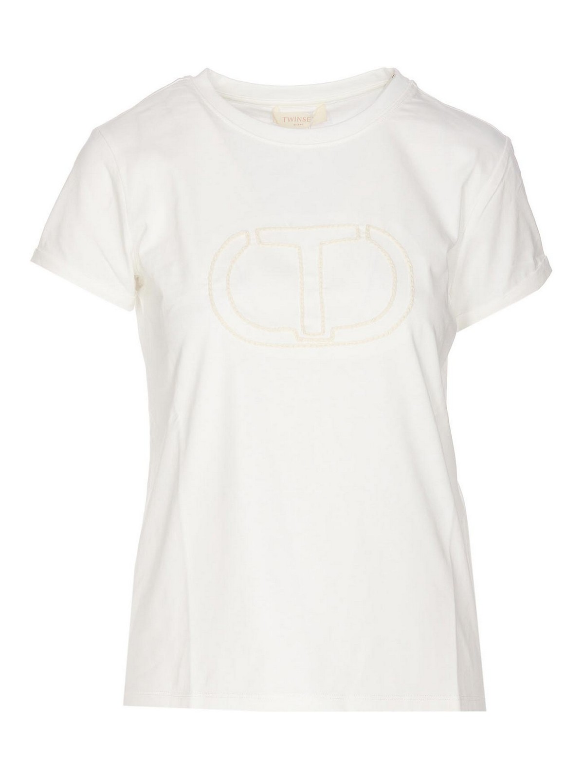 Twinset Oval T Embroidered Logo T-shirt In White