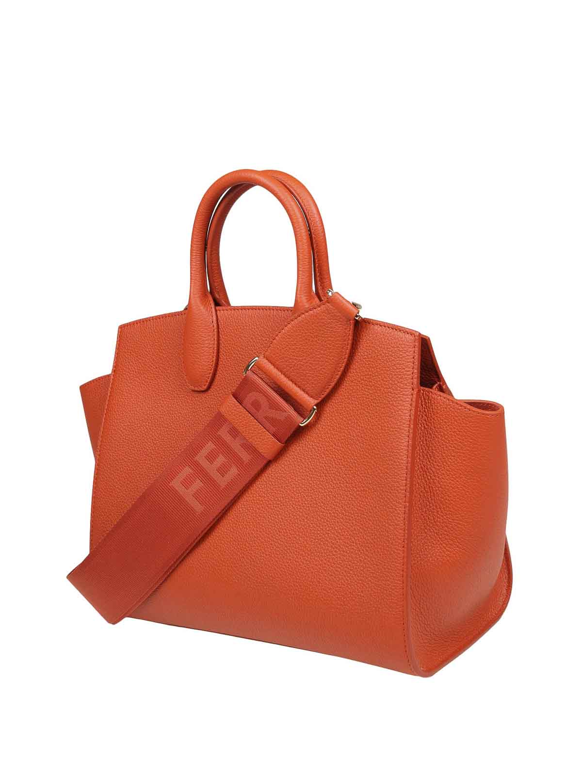 Shop Ferragamo Sof Leather Handbag In Light Brown