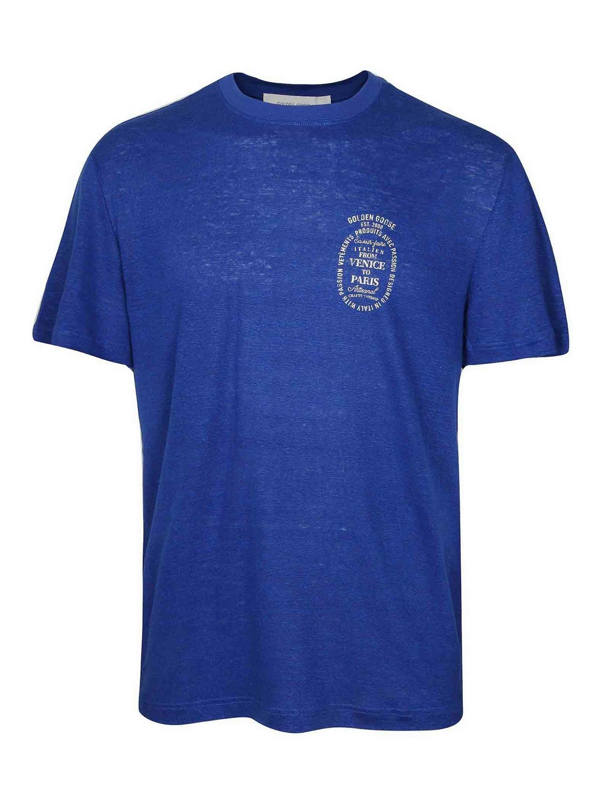 Shop Golden Goose Journey T-shirt In Blue Cotton