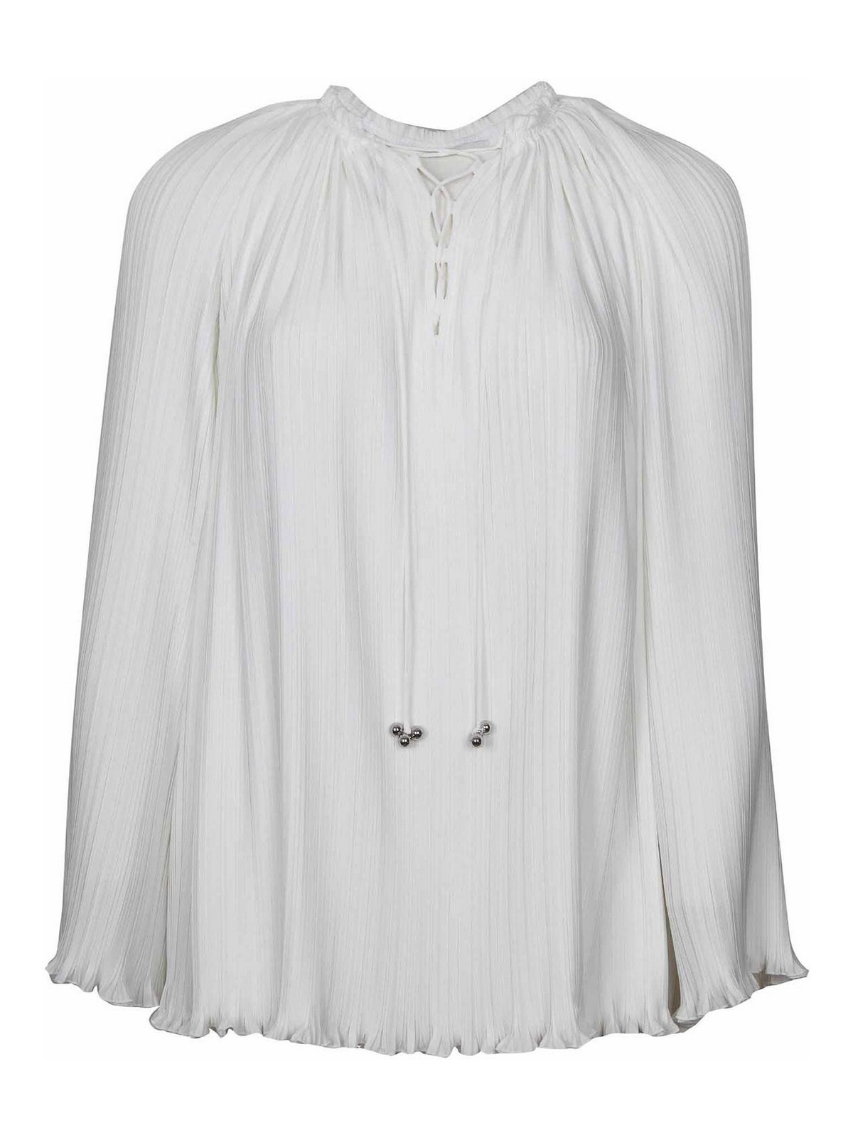 LANVIN WHITE PLEATED BLOUSE