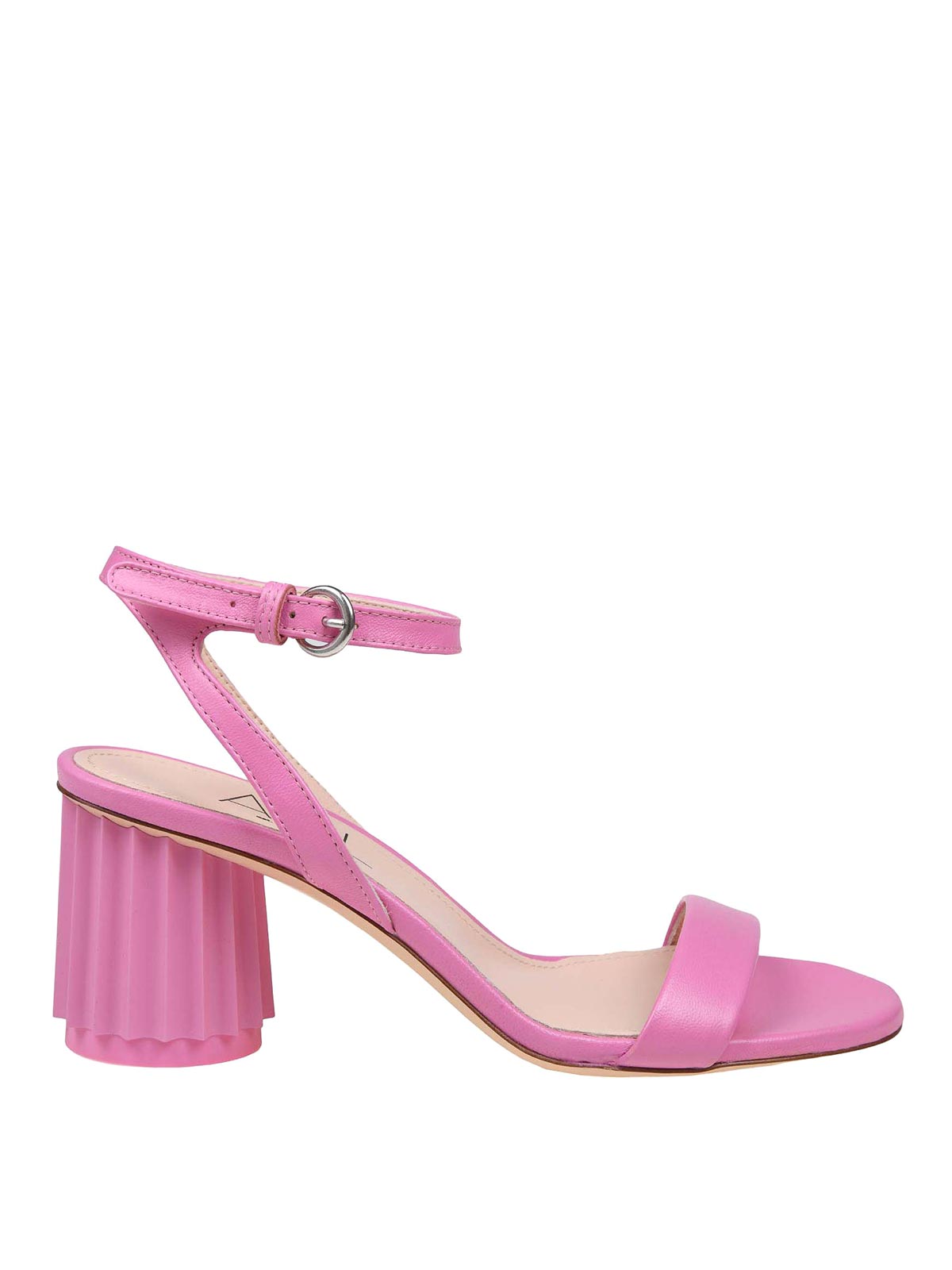 Shop Agl Attilio Giusti Leombruni Leather Sandal With Column Heel In Pink