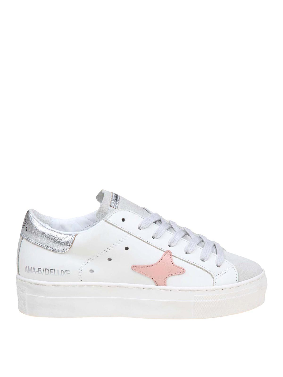 Shop Ama Leather Sneakers In White