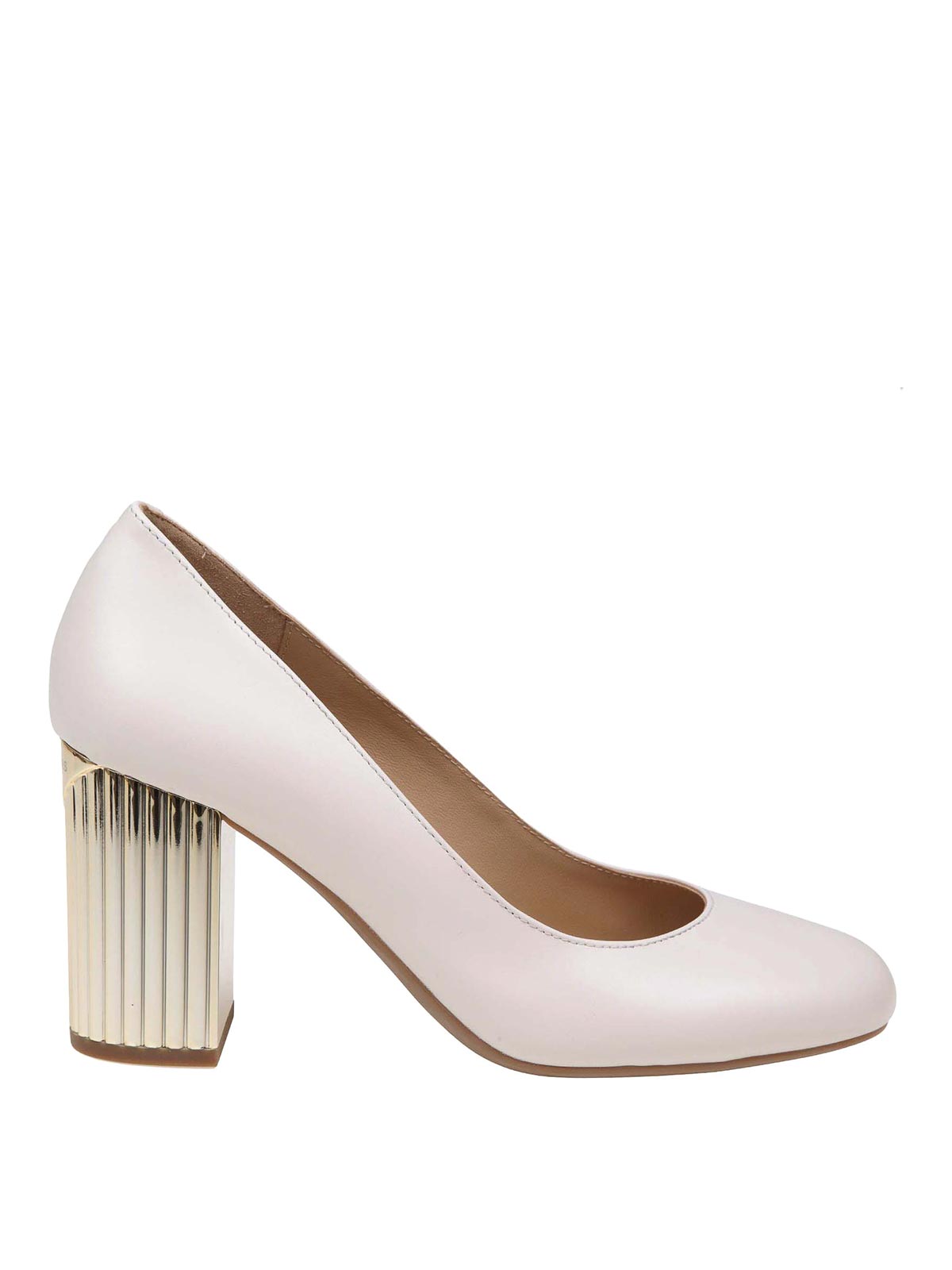 Shop Michael Kors Leather Pump In White