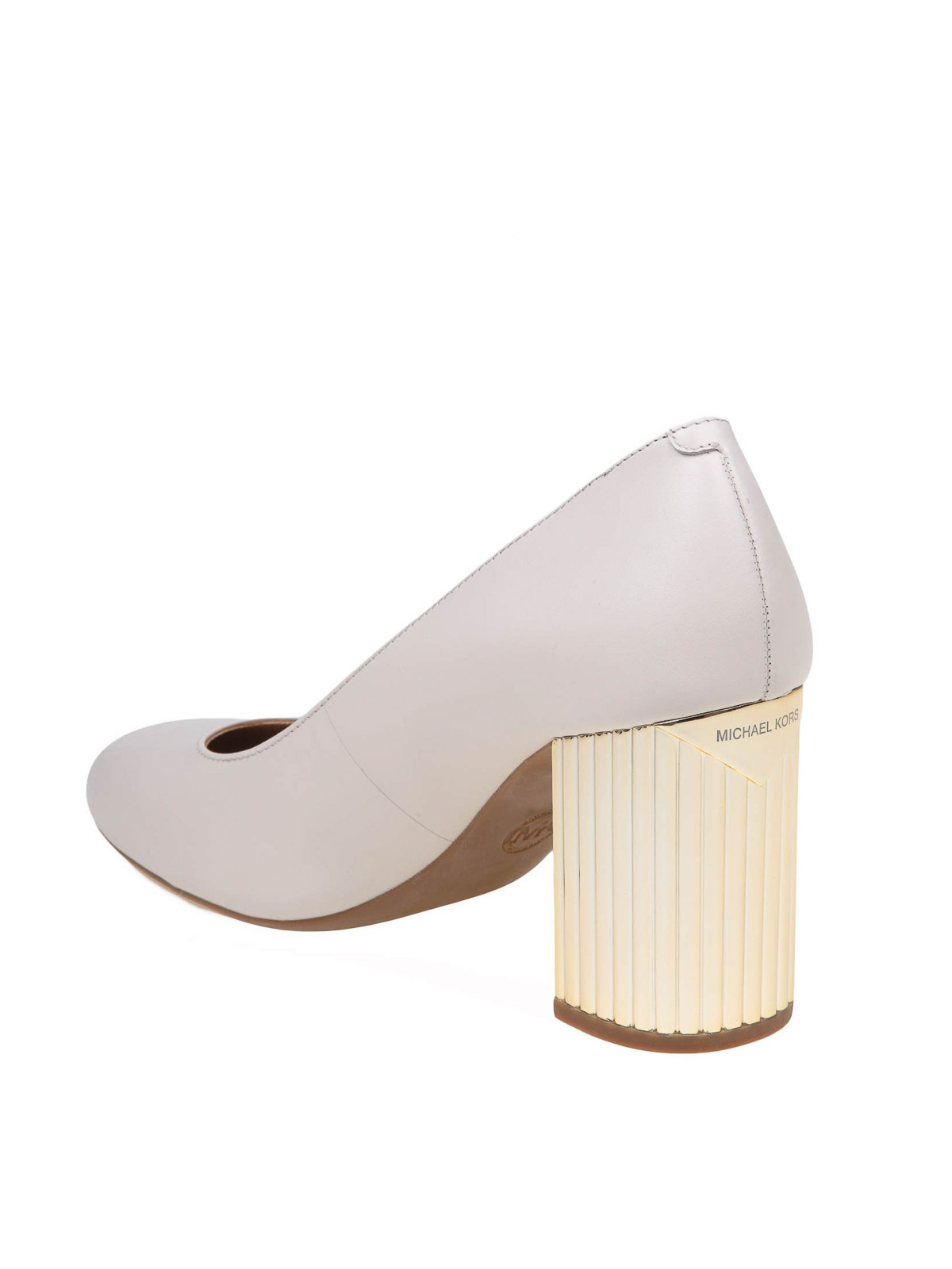 Shop Michael Kors Leather Pump In White