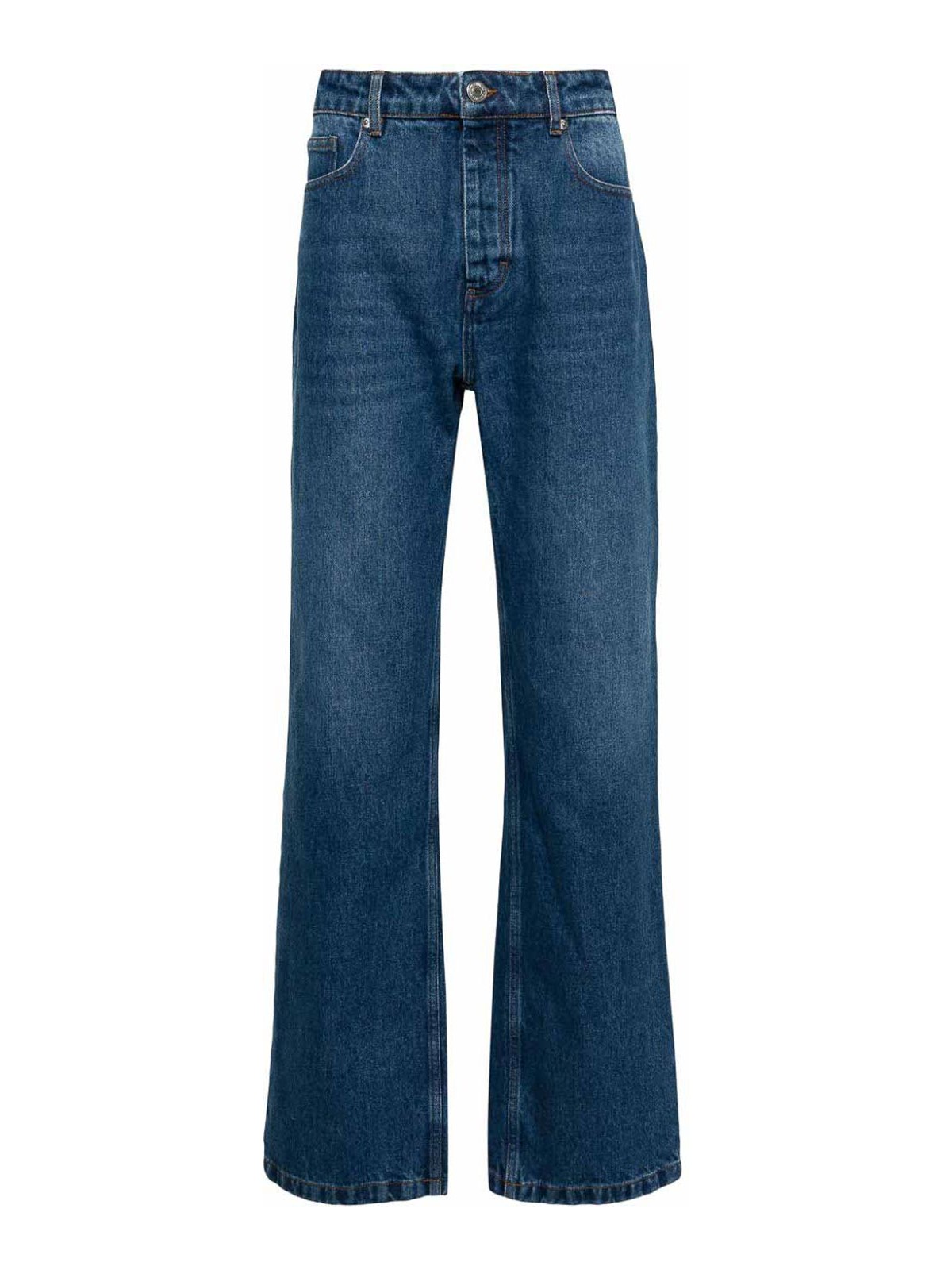 Shop Ami Alexandre Mattiussi Mid-rise Straight-leg Jeans In Light Beige