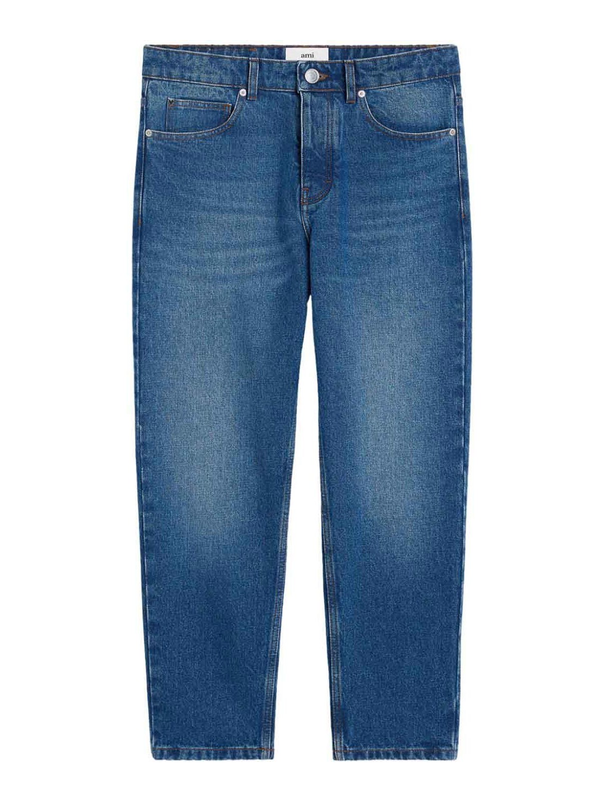 Shop Ami Alexandre Mattiussi Low-rise Straight-leg Jeans In Light Beige
