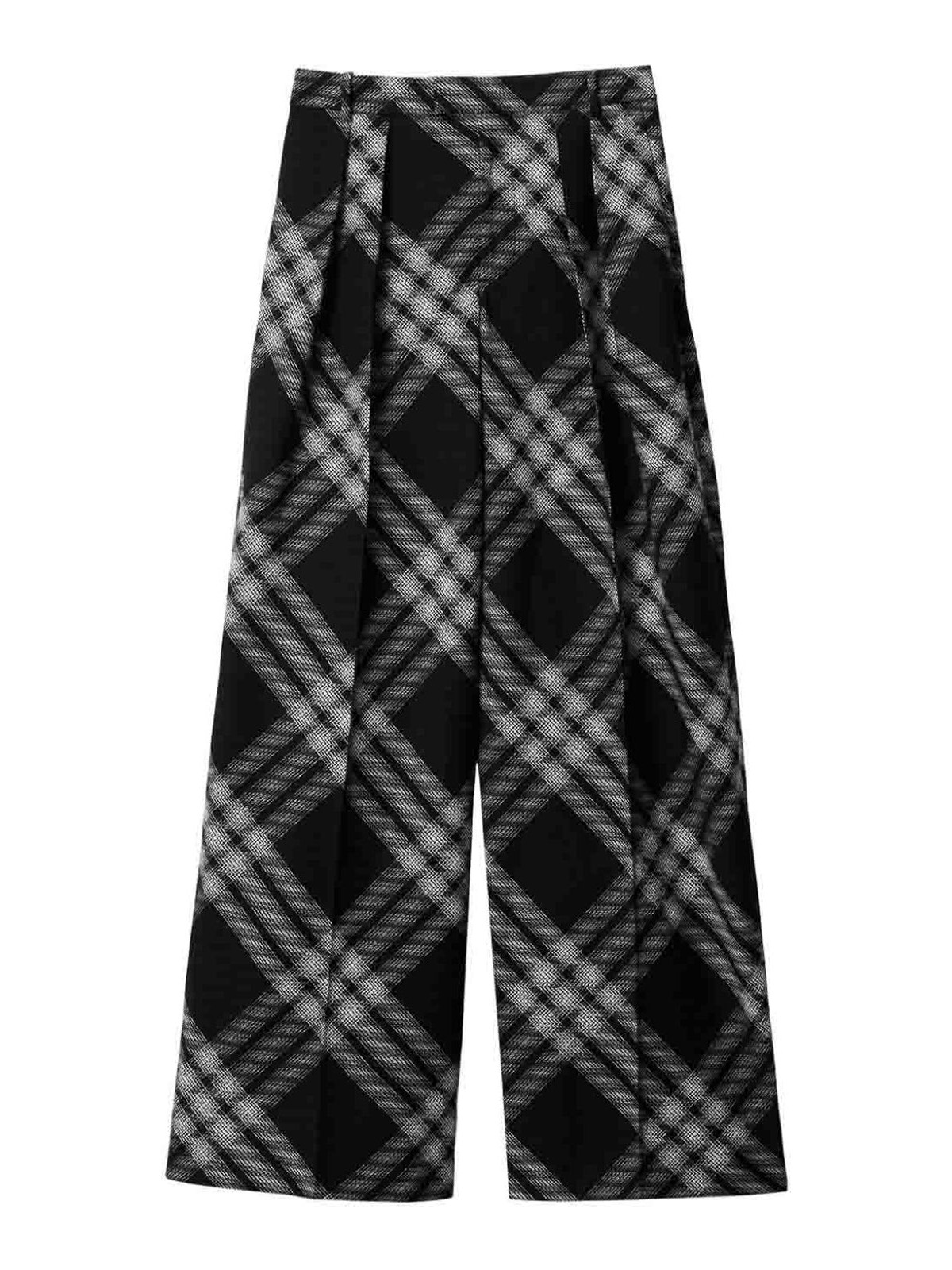 Shop Burberry Vintage Check Wool Trousers In Black