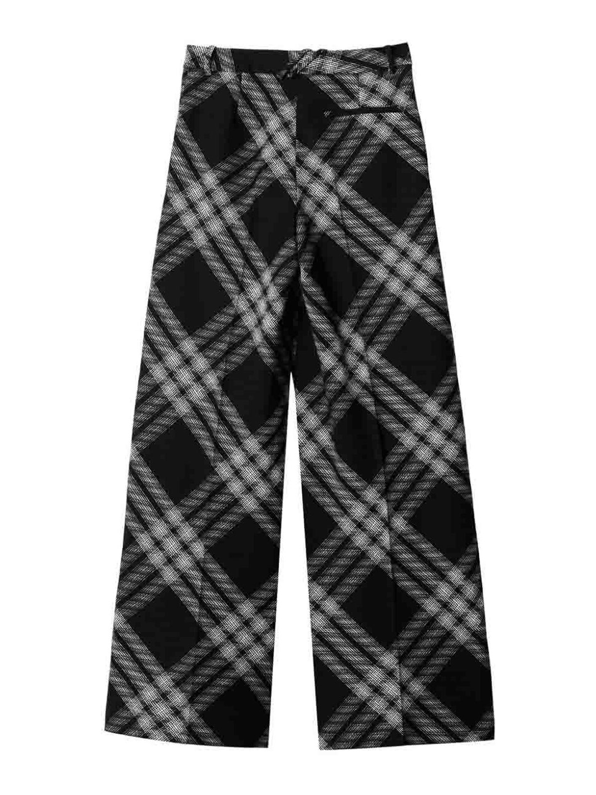 Shop Burberry Vintage Check Wool Trousers In Black