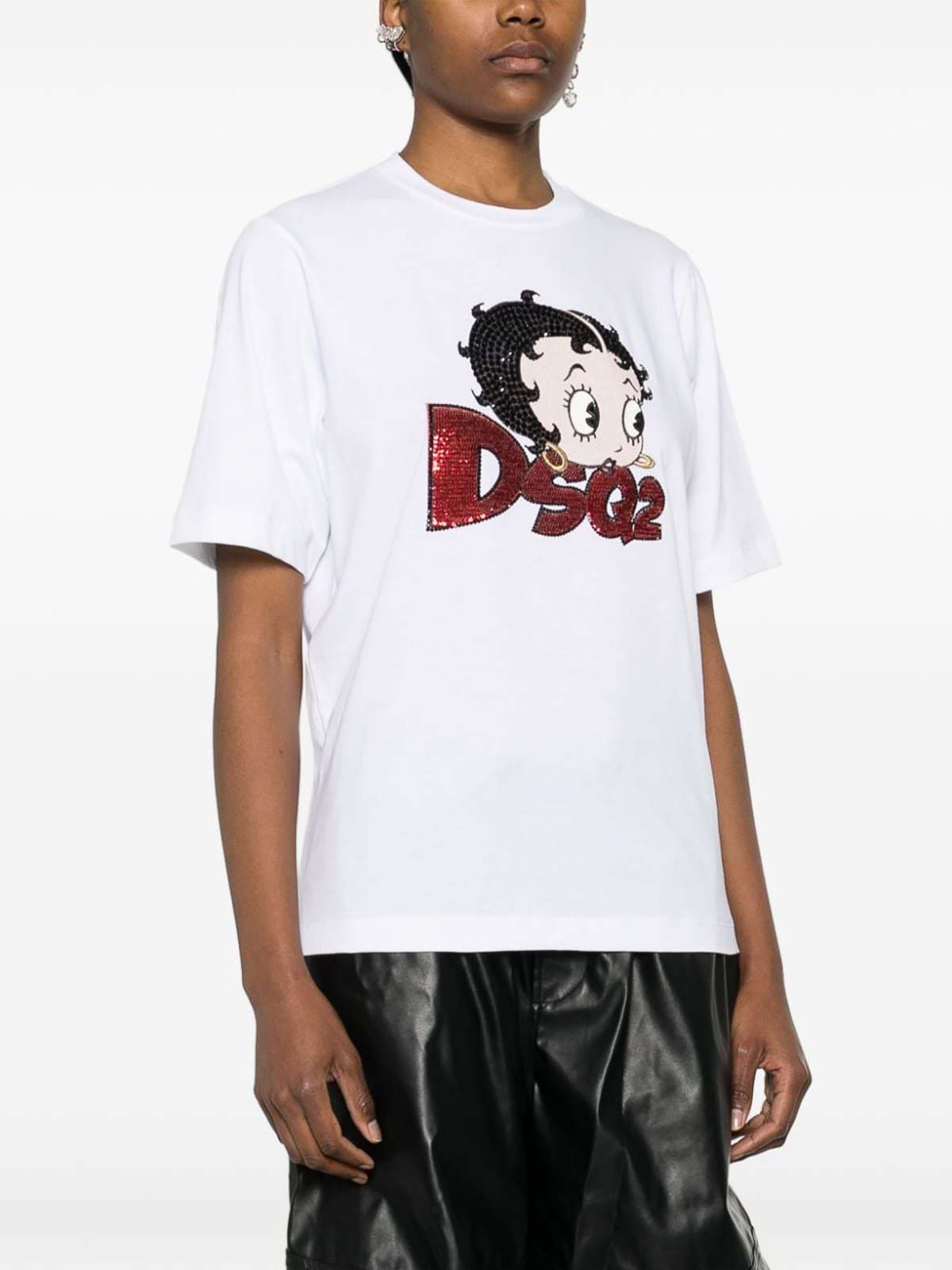 Shop Dsquared2 Betty Boop Cotton T-shirt In White