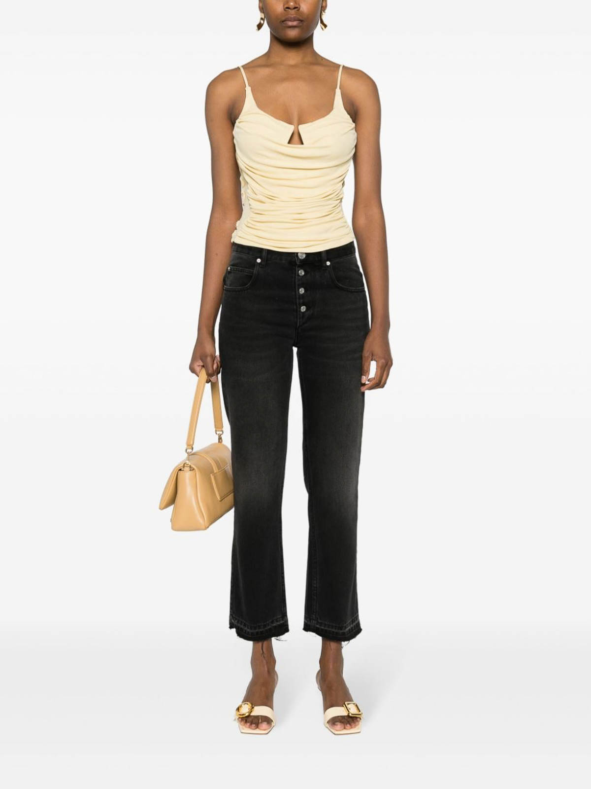 Shop Isabel Marant Jemina Raw-edge Jeans In Black