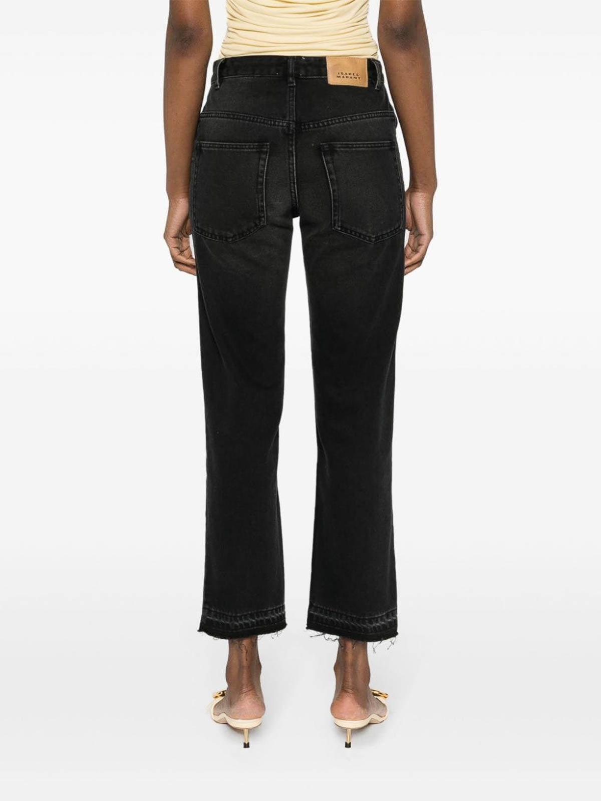 Shop Isabel Marant Jemina Raw-edge Jeans In Black