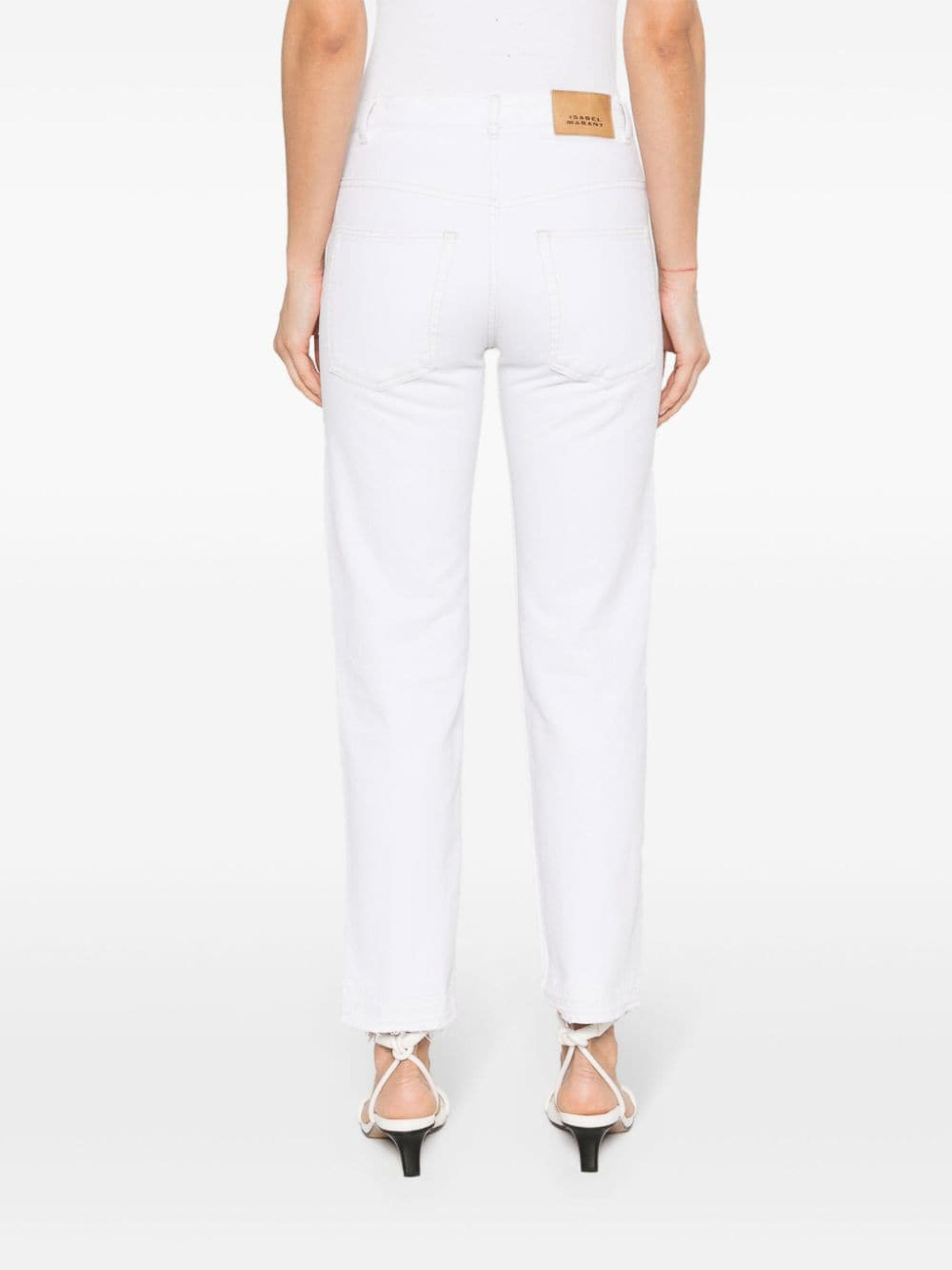 Shop Isabel Marant Jemina Slim-fit Cropped Jeans In White