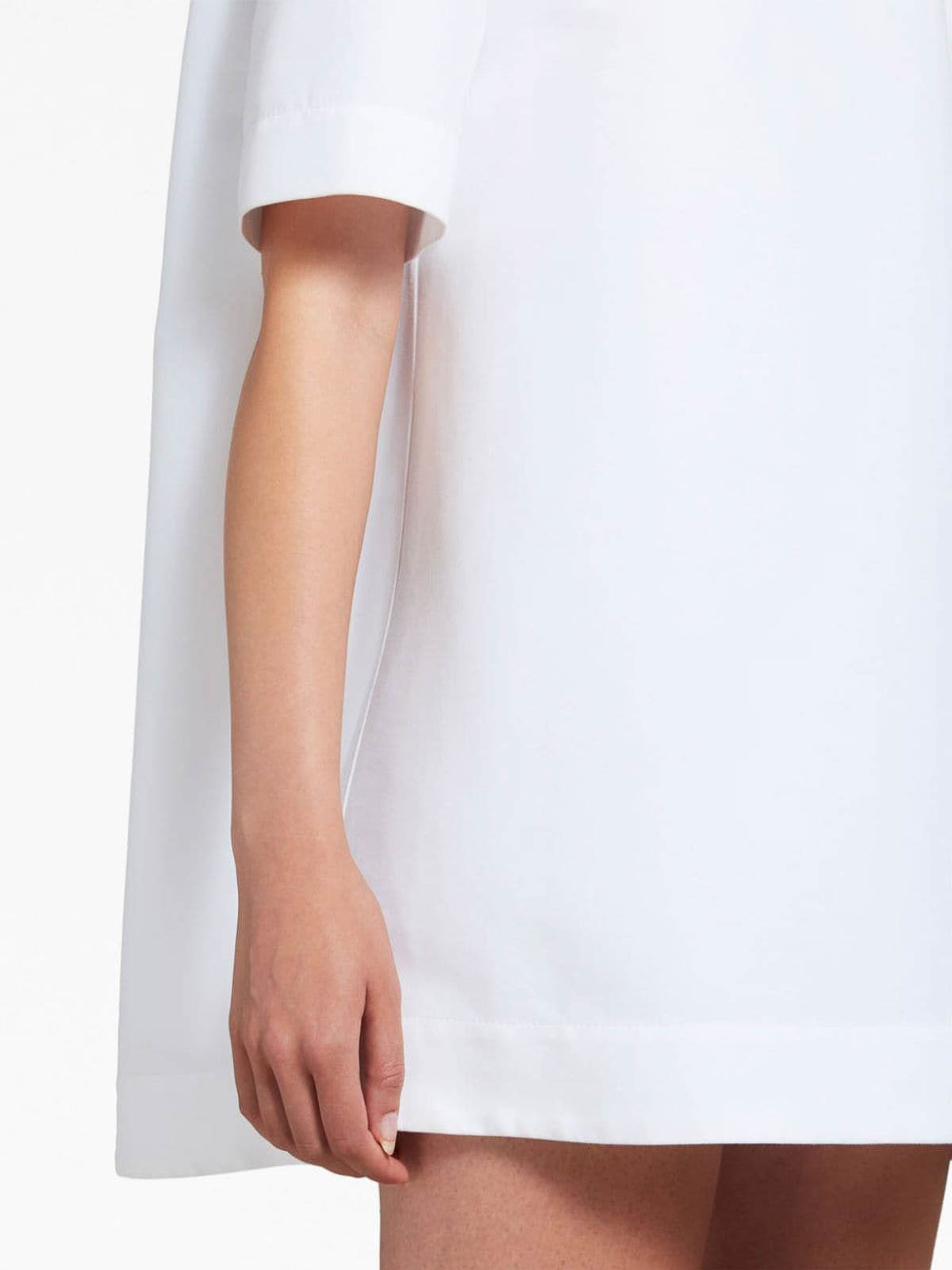 Shop Marni Short-sleeve Cotton Mini Dress In White