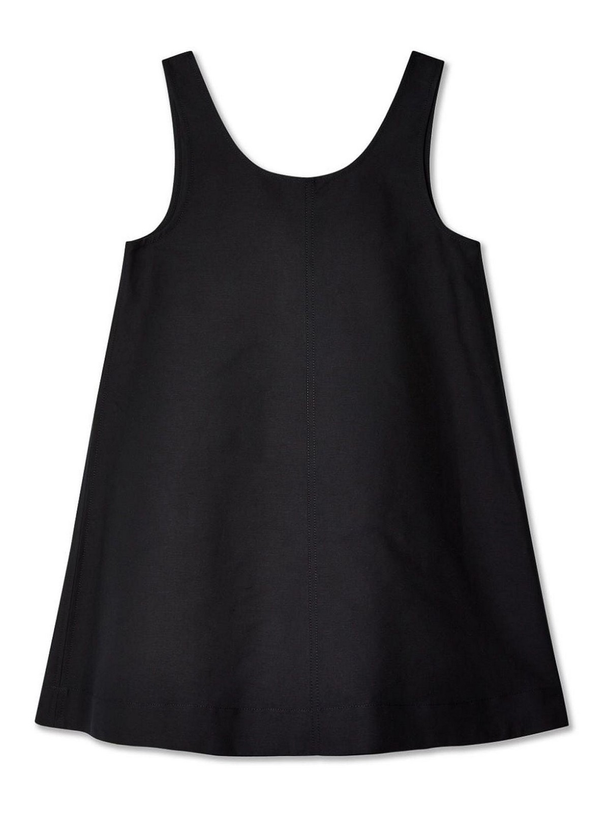 Shop Marni Sleeveless Cotton Mini Dress In Black