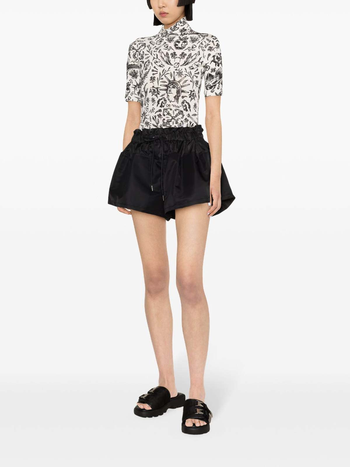 Shop Off-white Tattoo Tulle Blouse In White