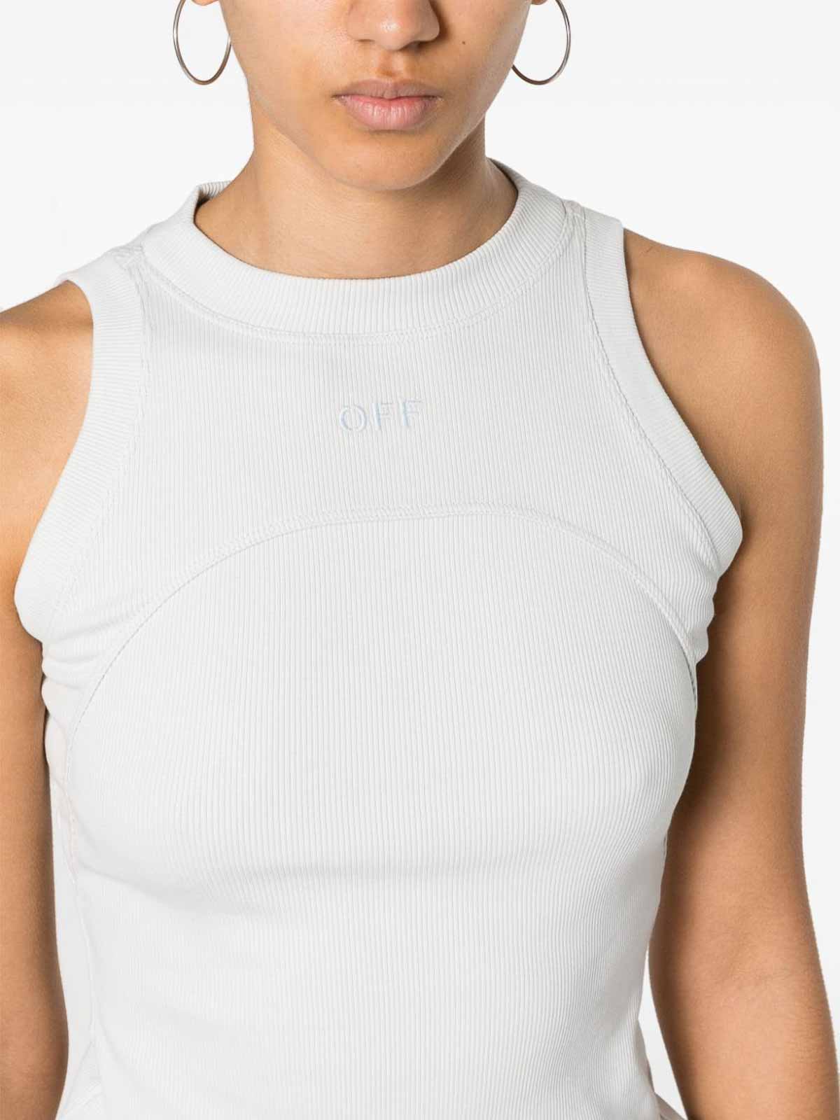 Shop Off-white Logo-embroidered Top In Black