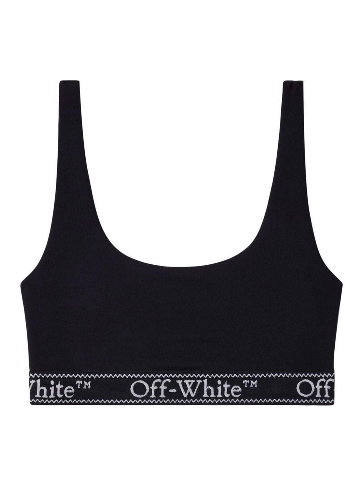 Shop Off-white Logo-underband Crop Top In Black