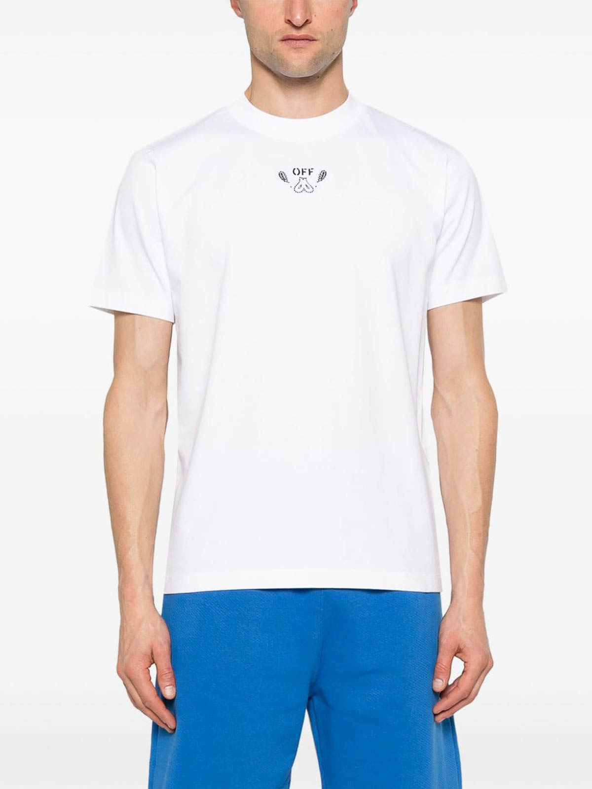Shop Off-white Bandana Arrow Cotton T-shirt In White