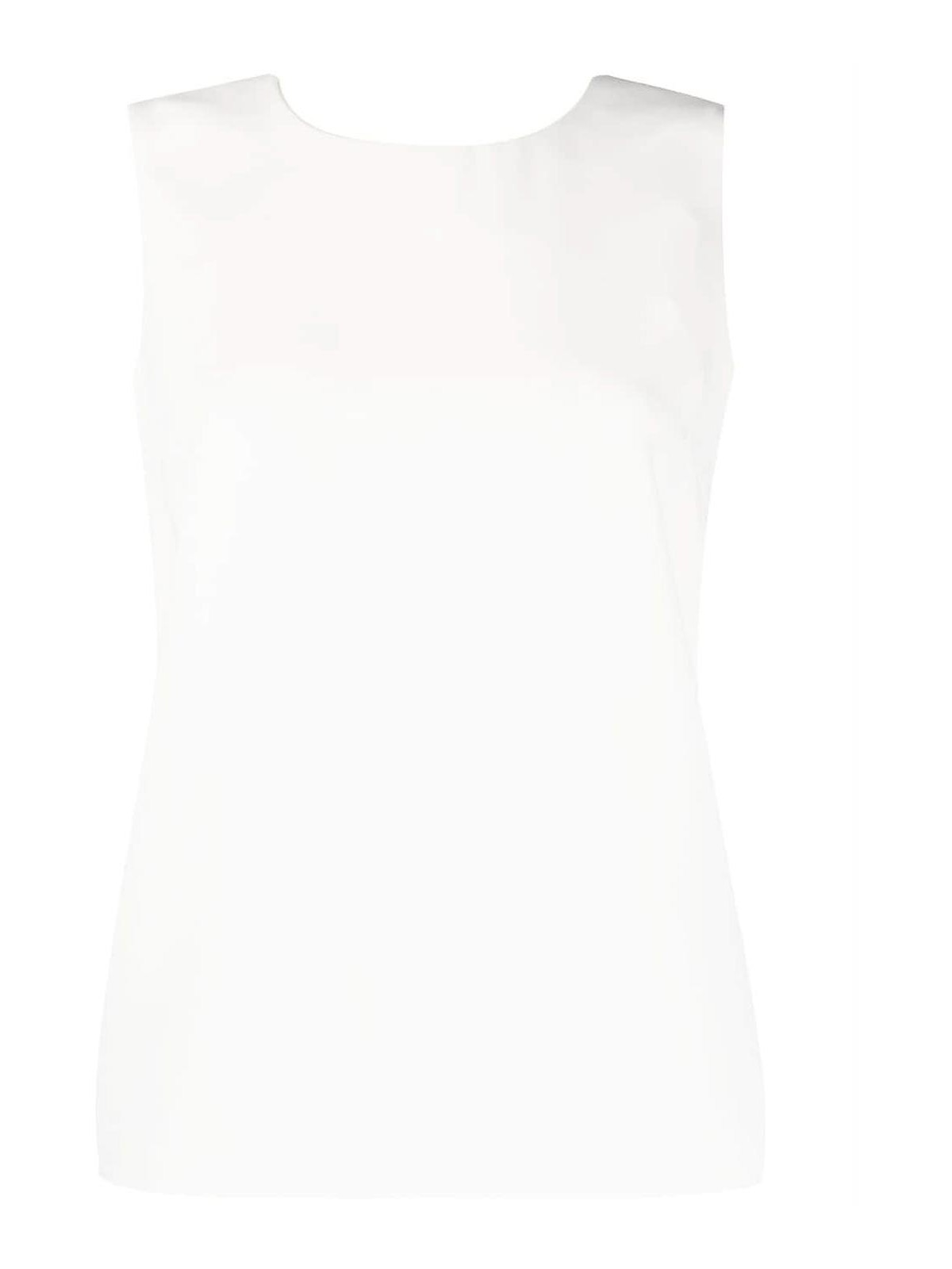 Shop P.a.r.o.s.h Keyhole-detail Sleeveless Blouse In White