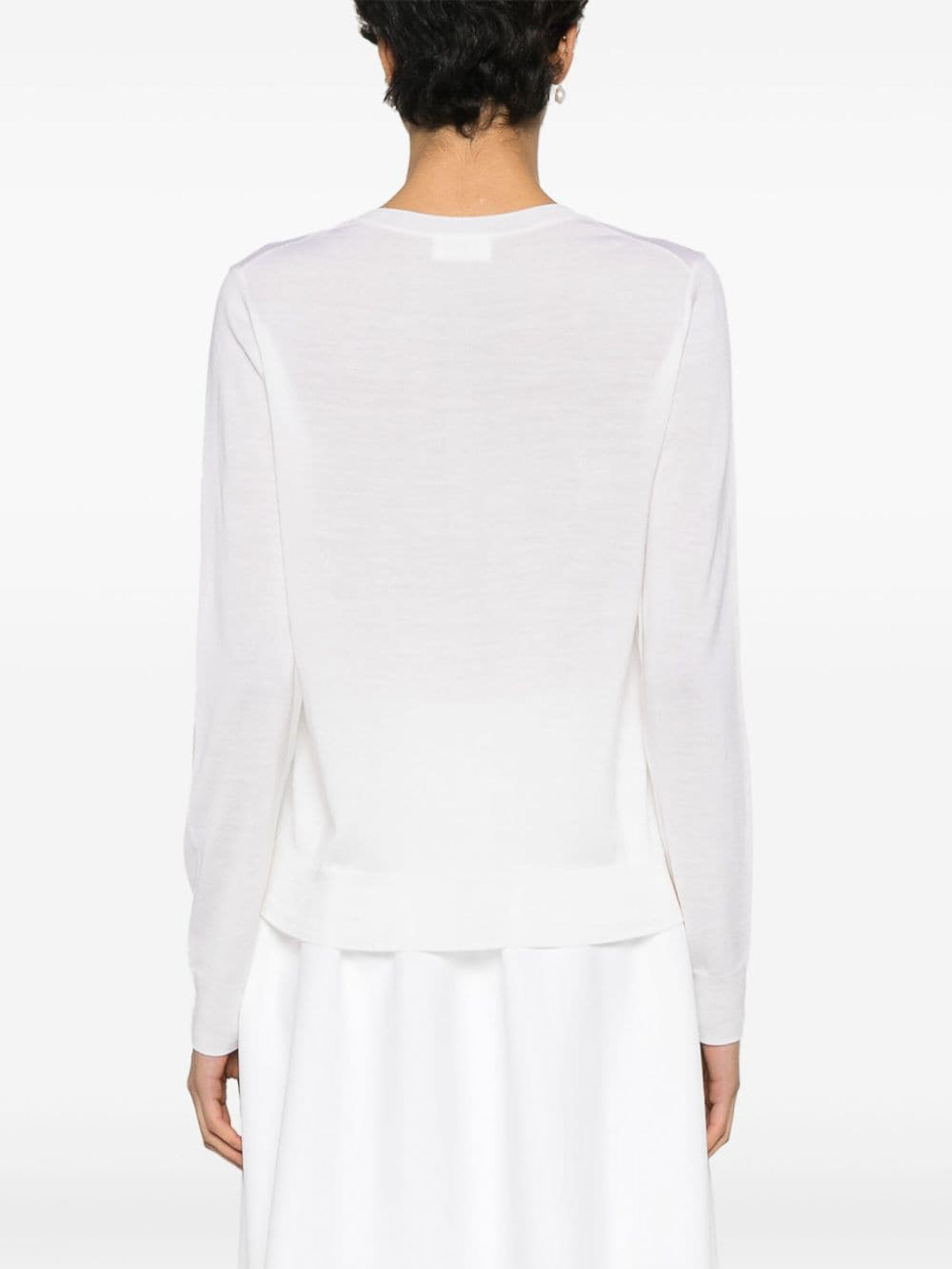 Shop P.a.r.o.s.h Linfa Fine-knit Cardigan In White