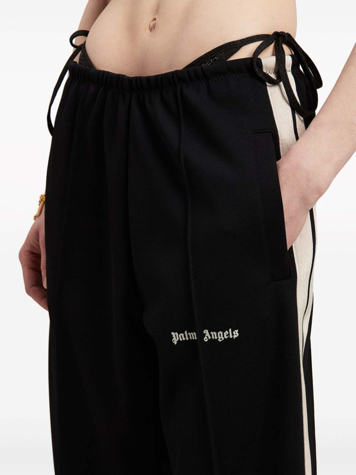 Shop Palm Angels Side-stripe Track Pants In Black