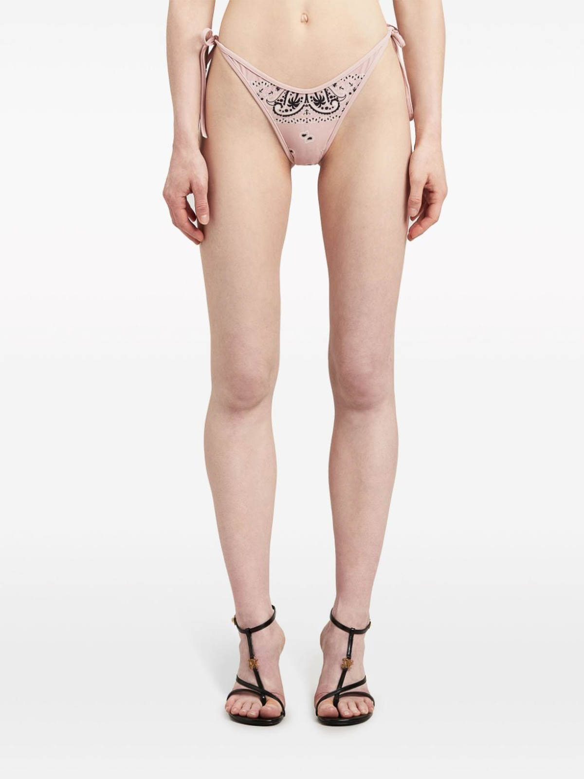 Shop Palm Angels Paisley-print Bikini Bottoms In Nude & Neutrals