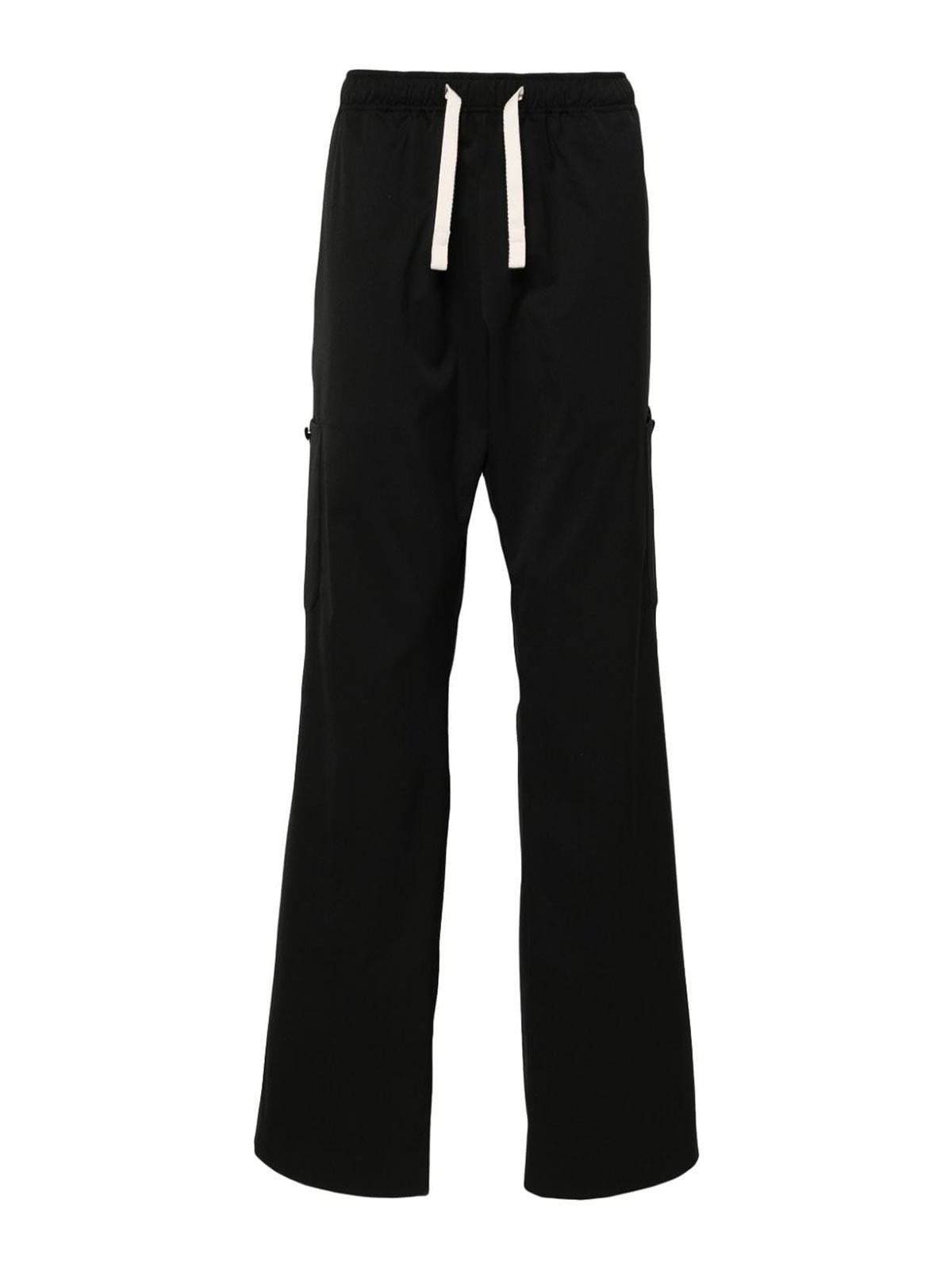 Shop Palm Angels Drawstring-waist Wide-leg Trousers In Black