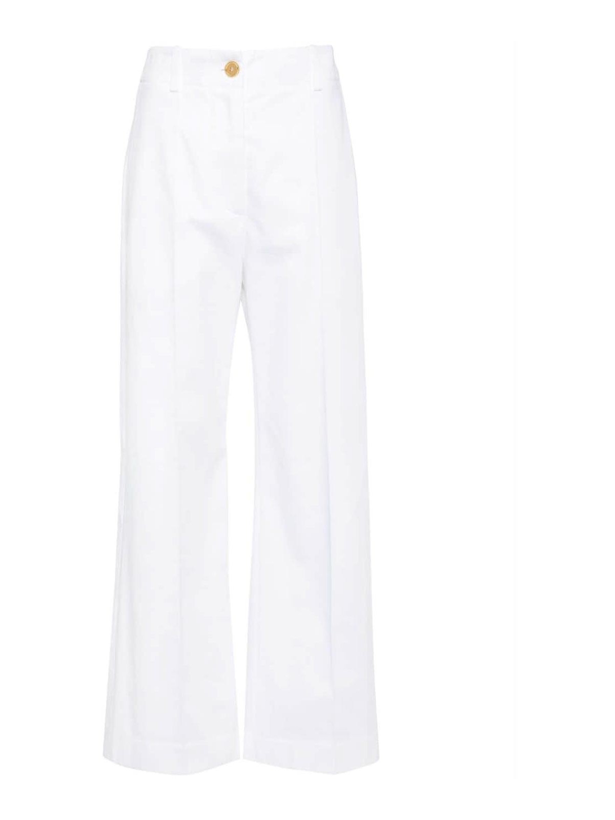 Shop Patou Iconic Wide-leg Trousers In White