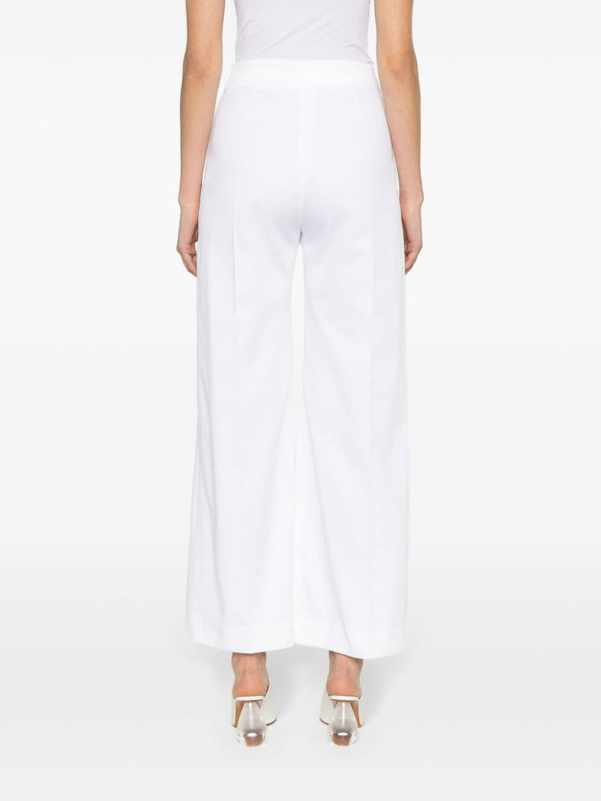 Shop Patou Iconic Wide-leg Trousers In White