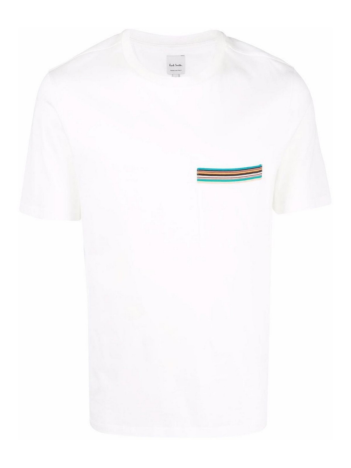 Shop Paul Smith Pocket Cotton T-shirt In White
