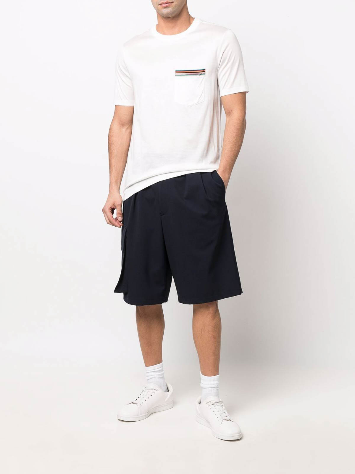 Shop Paul Smith Pocket Cotton T-shirt In White