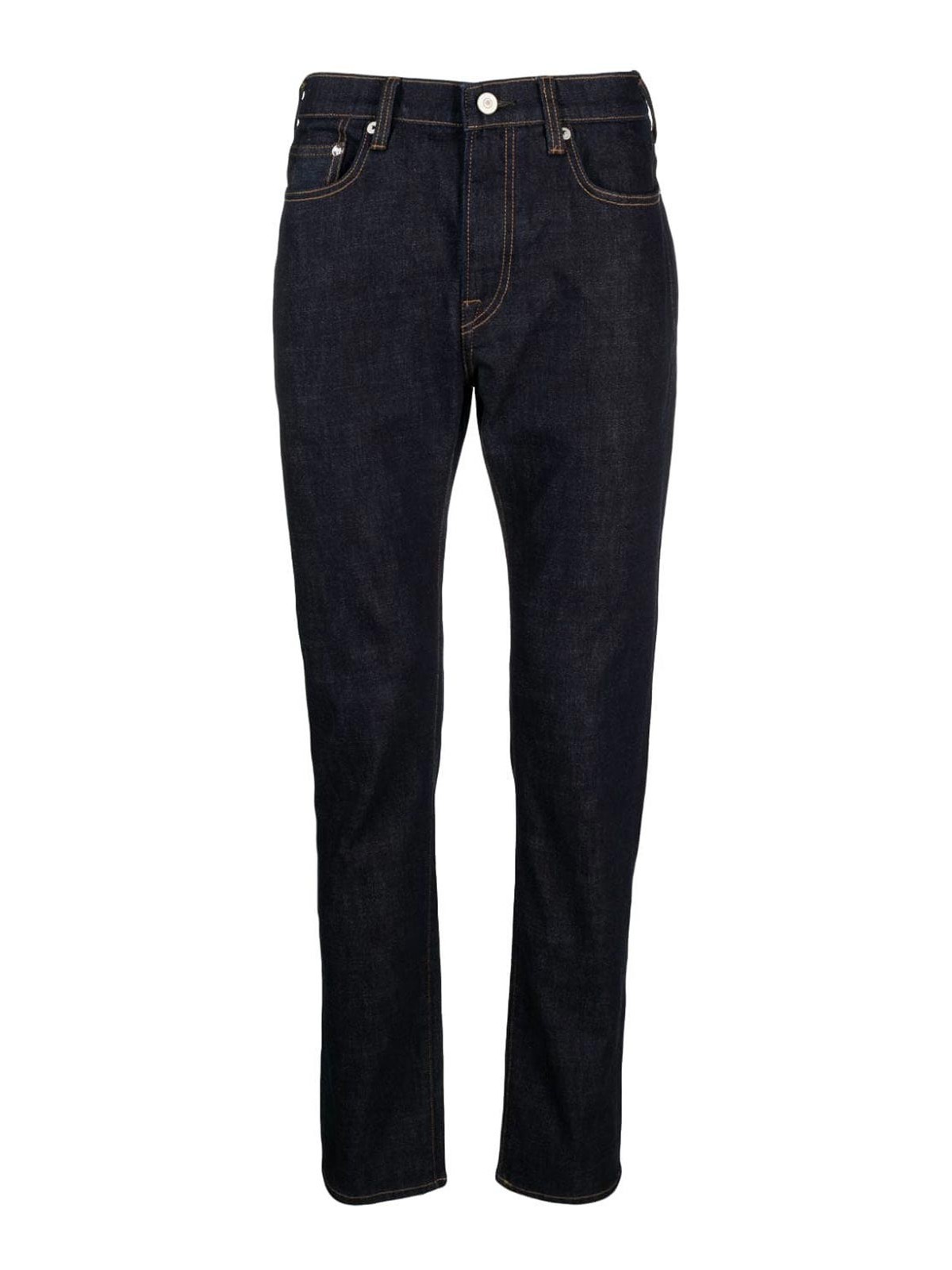 Shop Paul Smith Contrast-stitching Dark-wash Jeans In Medium Wash