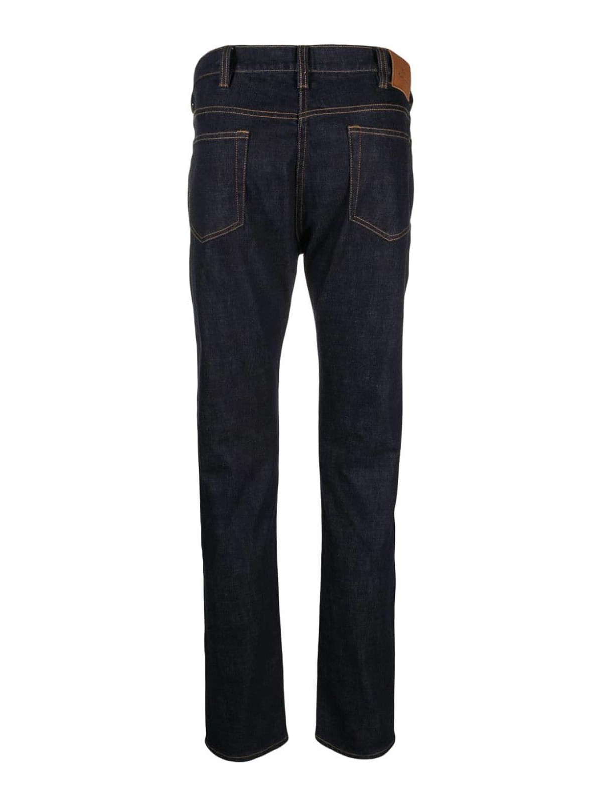 Shop Paul Smith Contrast-stitching Dark-wash Jeans In Medium Wash