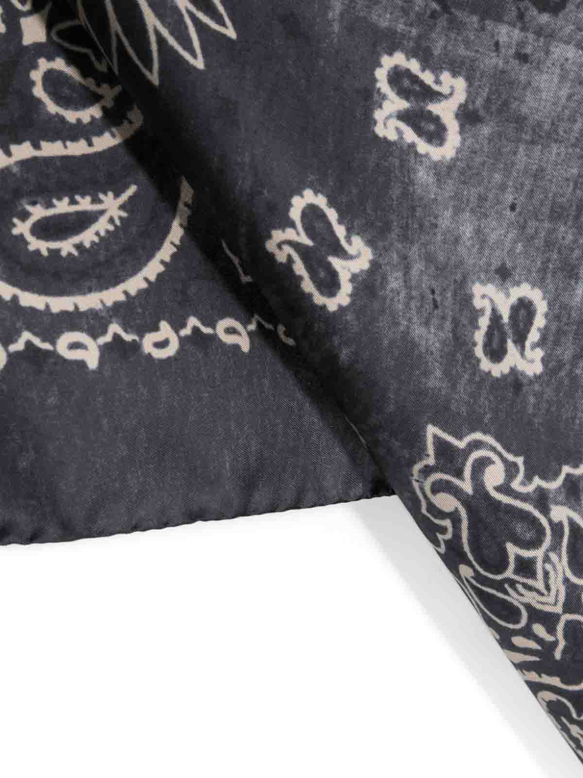 Shop Golden Goose Paisley-print Silk Scarf In Dark Grey