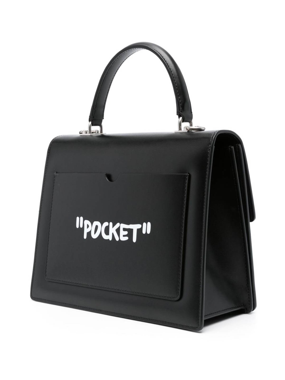 Shop Off-white Jitney 14 Leather Tote Bag In Black