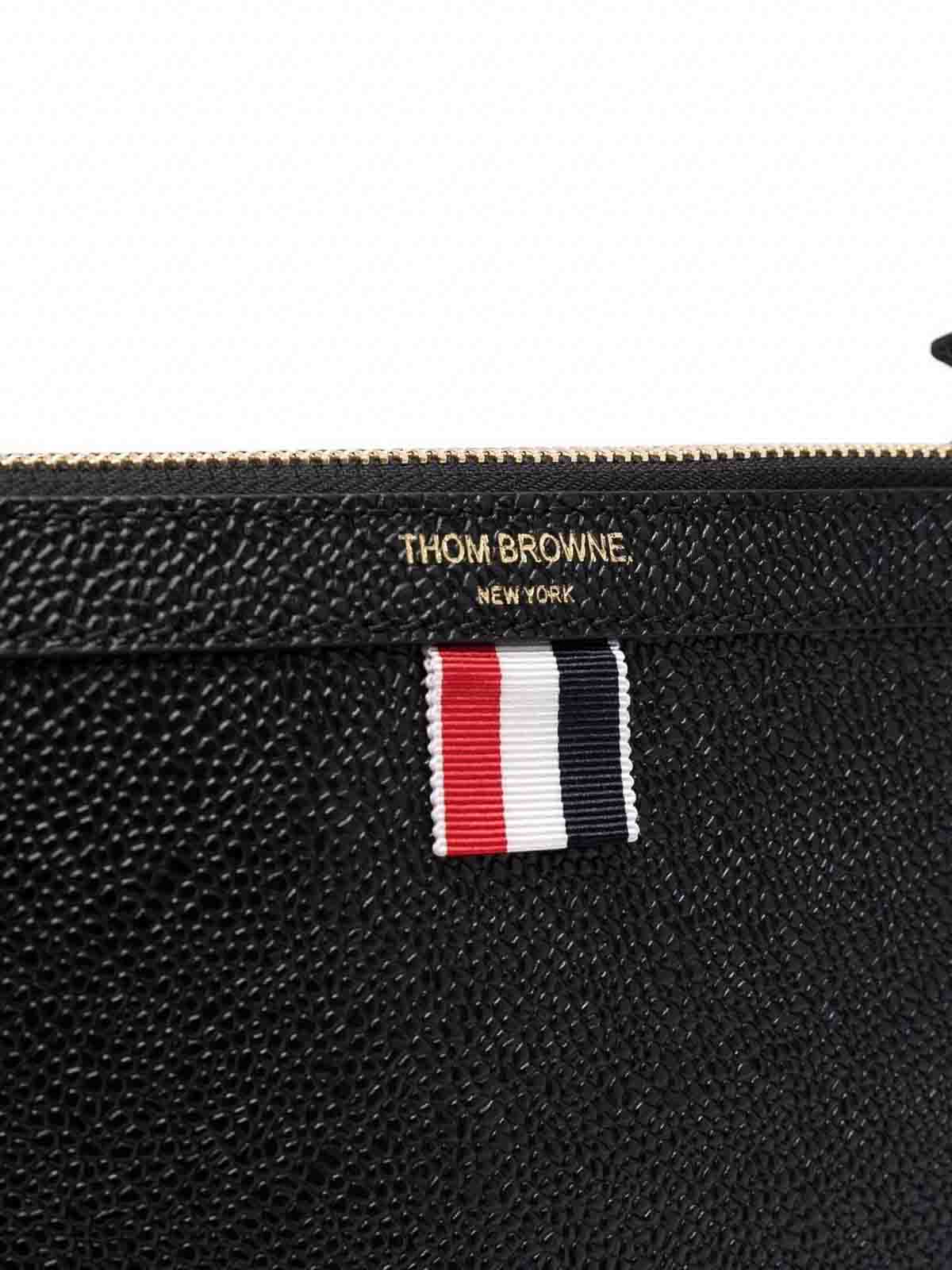 Shop Thom Browne Logo-print Crossbody Bag In Black