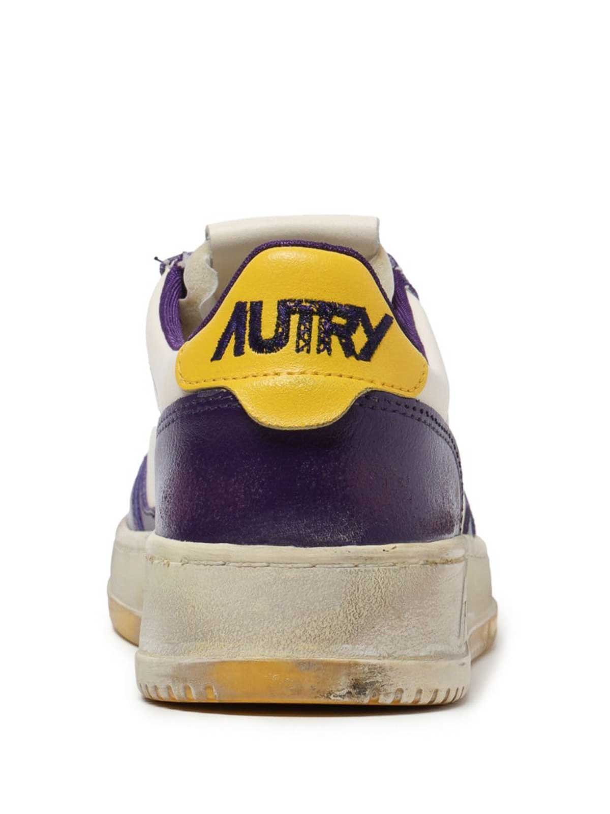 Shop Autry Medalist Super Vintage Distressed Sneakers In Beige