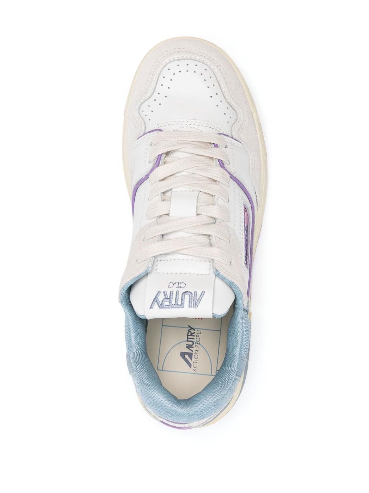 Shop Autry Clc Leather Sneakers In Denim