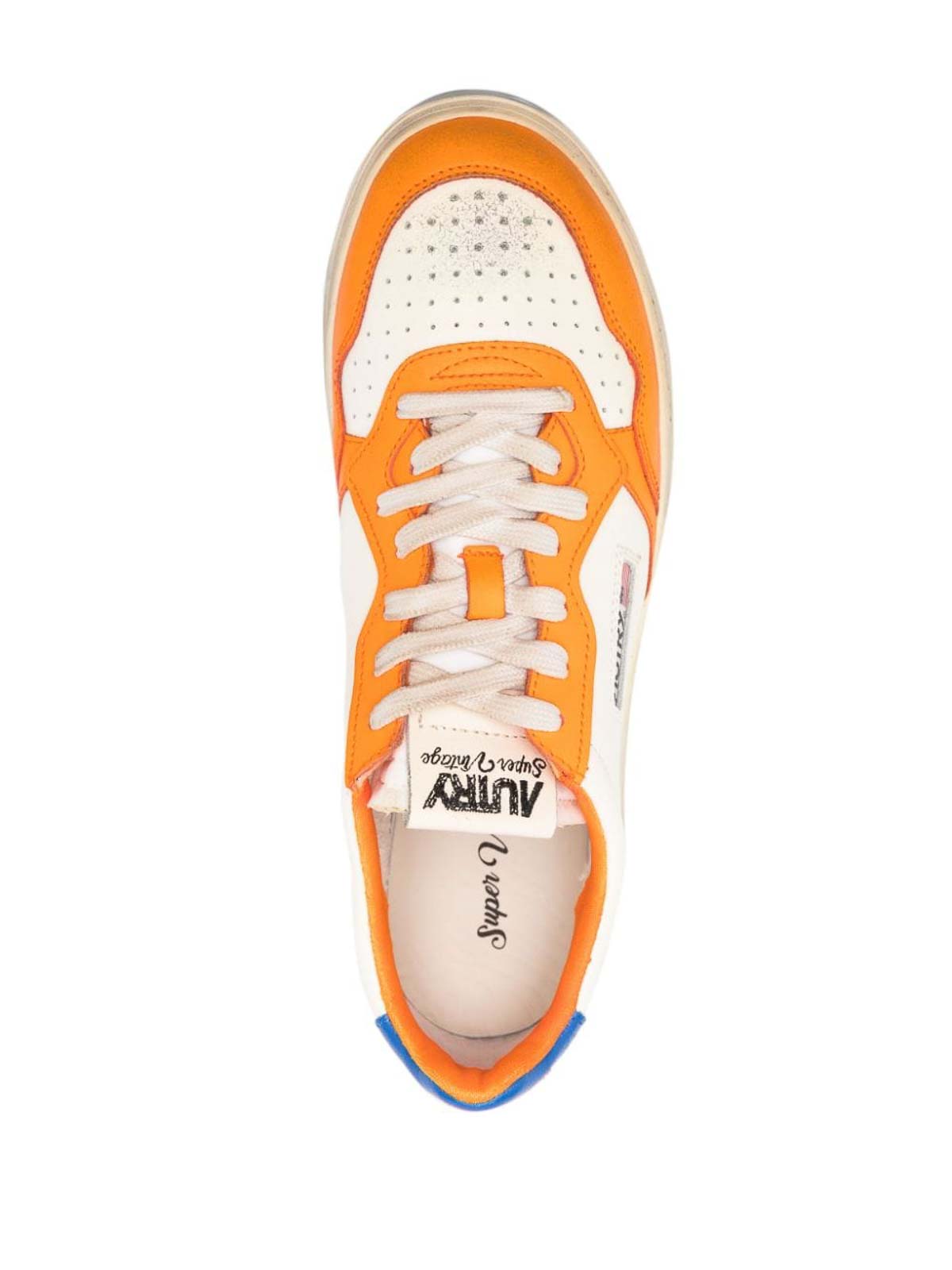 Shop Autry Medalist Super Vintage Leather Sneakers In Orange