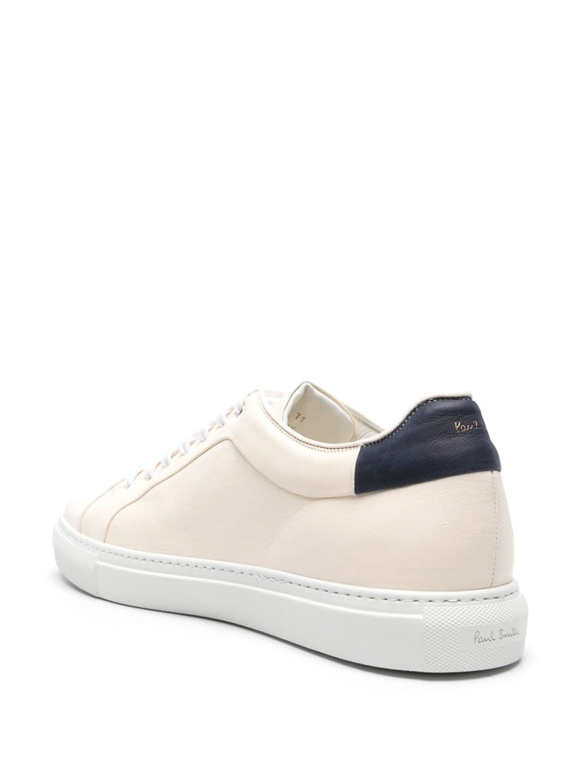Shop Paul Smith Basso Leather Sneakers In White