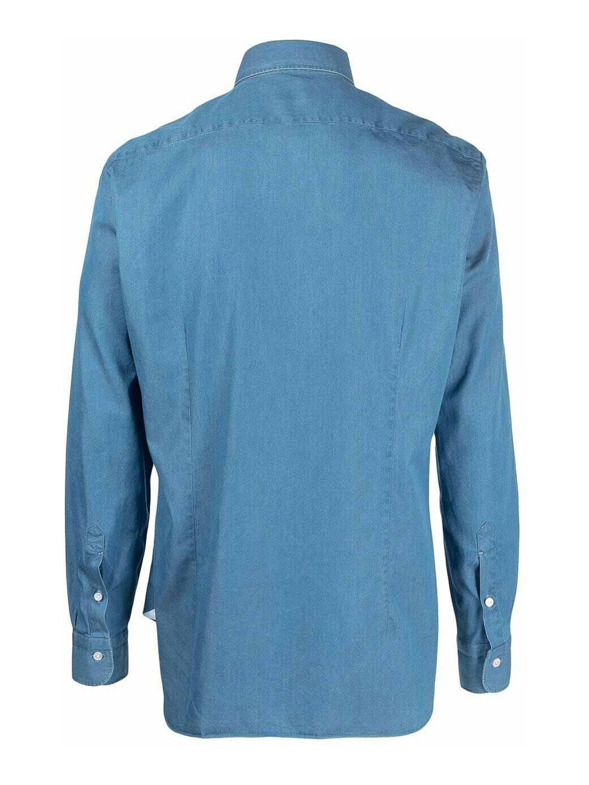 Shop Barba Neck Shirt In Blue