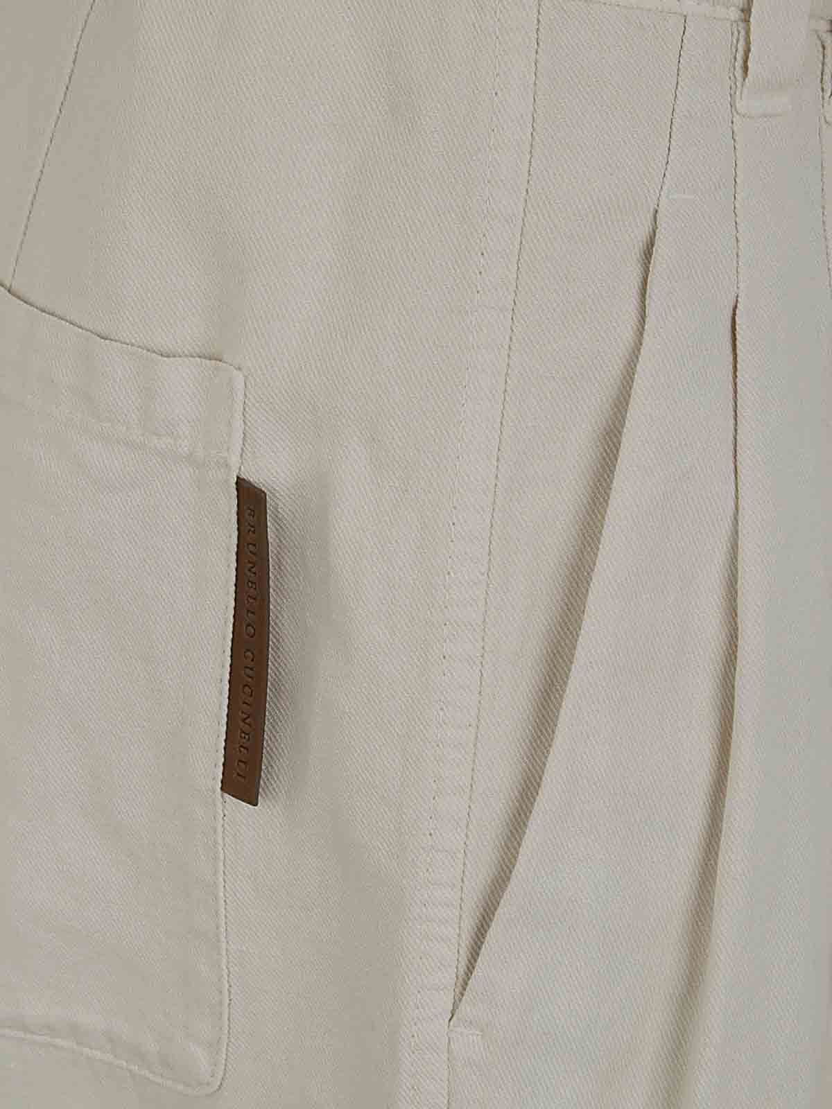 Shop Brunello Cucinelli Tinted Trousers In White