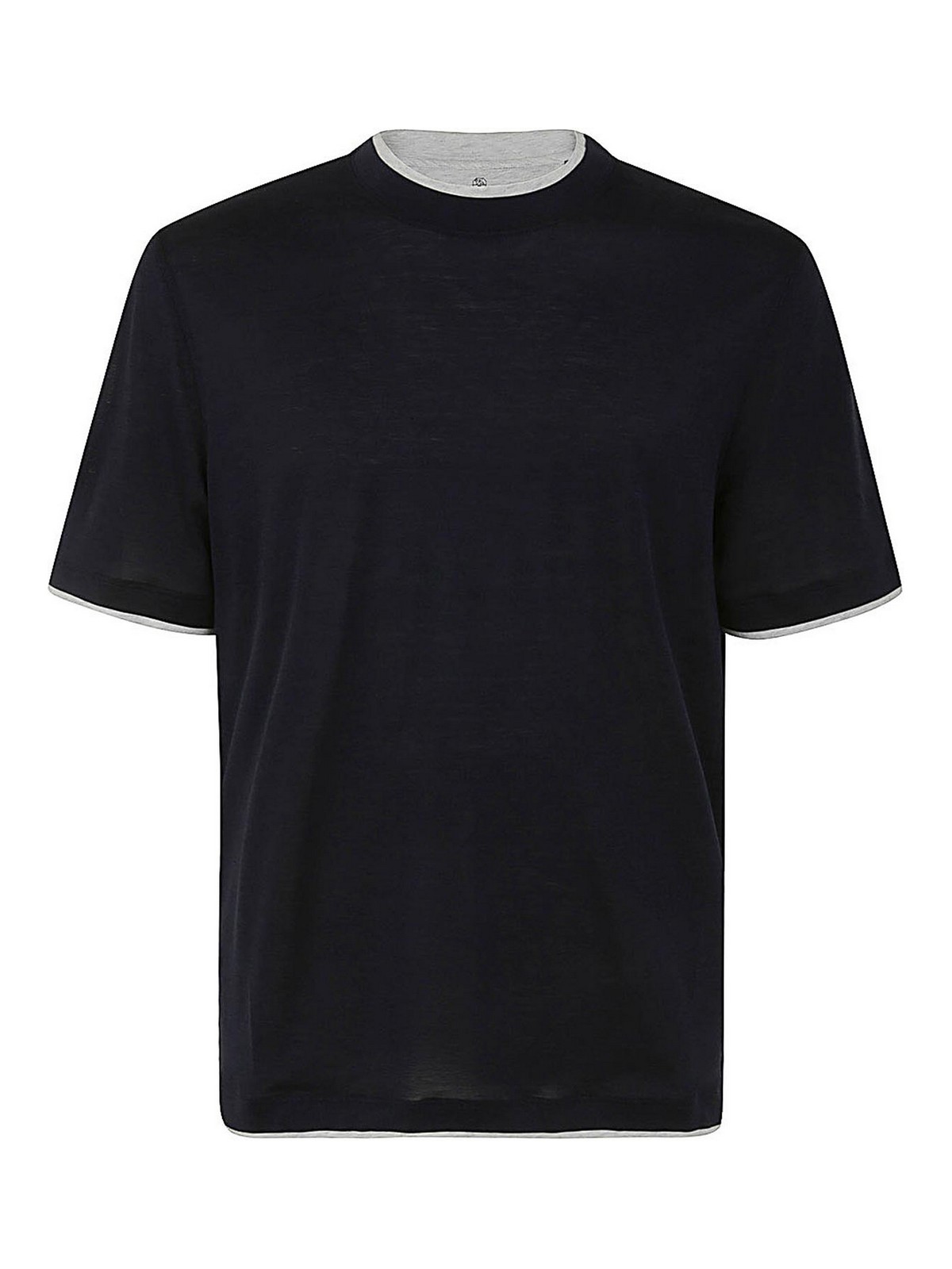 Shop Brunello Cucinelli Short Sleeves T-shirt In Blue