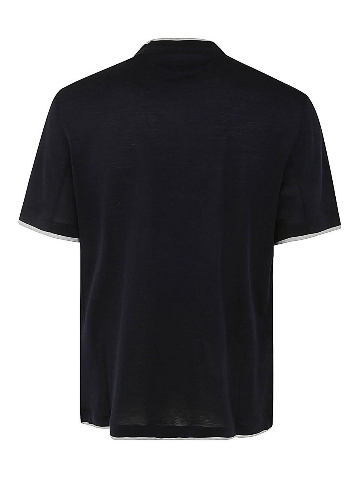 Shop Brunello Cucinelli Short Sleeves T-shirt In Blue