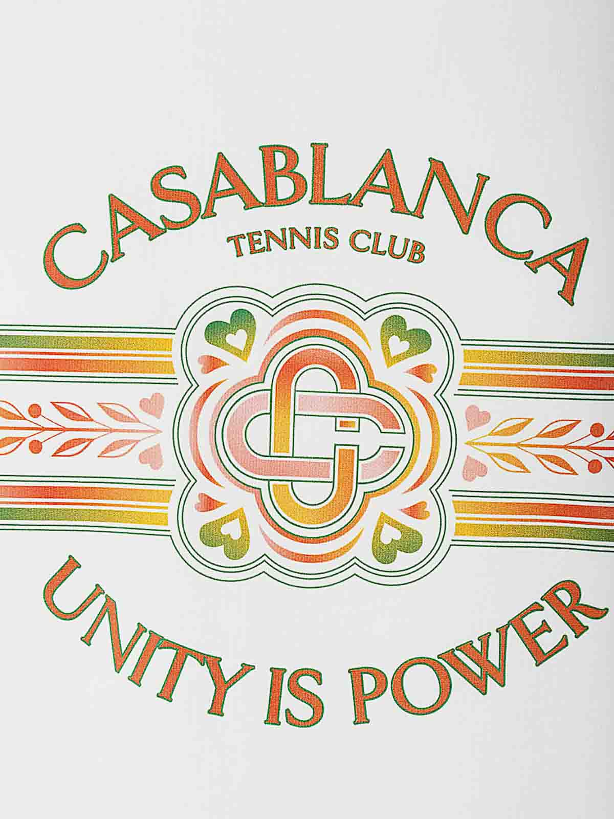 Shop Casablanca Unity Is Power Printed T-shirt In White